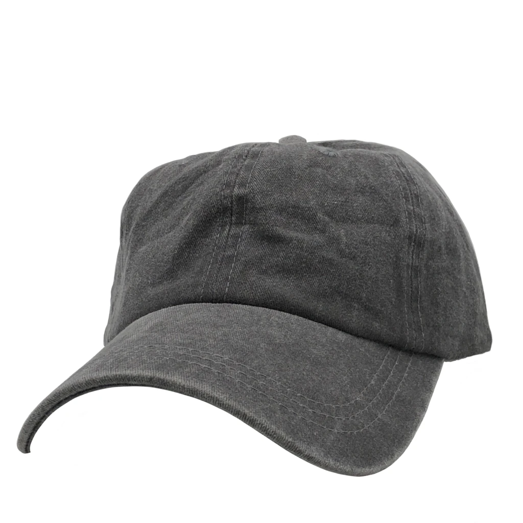 AS-1100 - Cotton Twill Premium Pigment Dyed Cap Grey one size 6 PANELS - UNSTRUCTURED BUCKLE STRAP caps casquette COTTON CURVE hat hats headwear Men's NISSI nissi caps UNSTRUCTURED