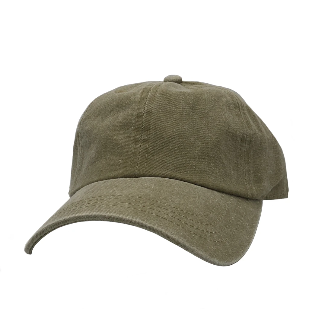 AS-1100 - Cotton Twill Premium Pigment Dyed Cap Khaki one size 6 PANELS - UNSTRUCTURED BUCKLE STRAP caps casquette COTTON CURVE hat hats headwear Men's NISSI nissi caps UNSTRUCTURED