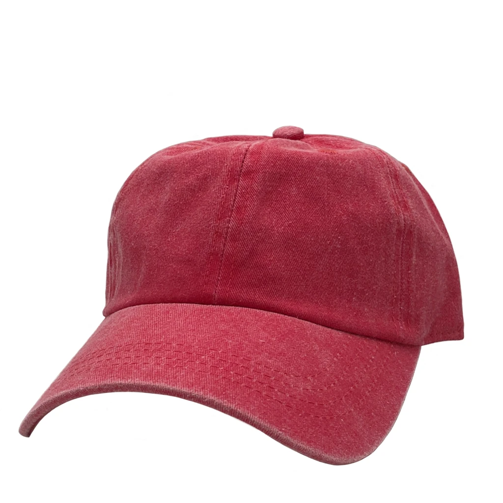 AS-1100 - Cotton Twill Premium Pigment Dyed Cap Red one size 6 PANELS - UNSTRUCTURED BUCKLE STRAP caps casquette COTTON CURVE hat hats headwear Men's NISSI nissi caps UNSTRUCTURED