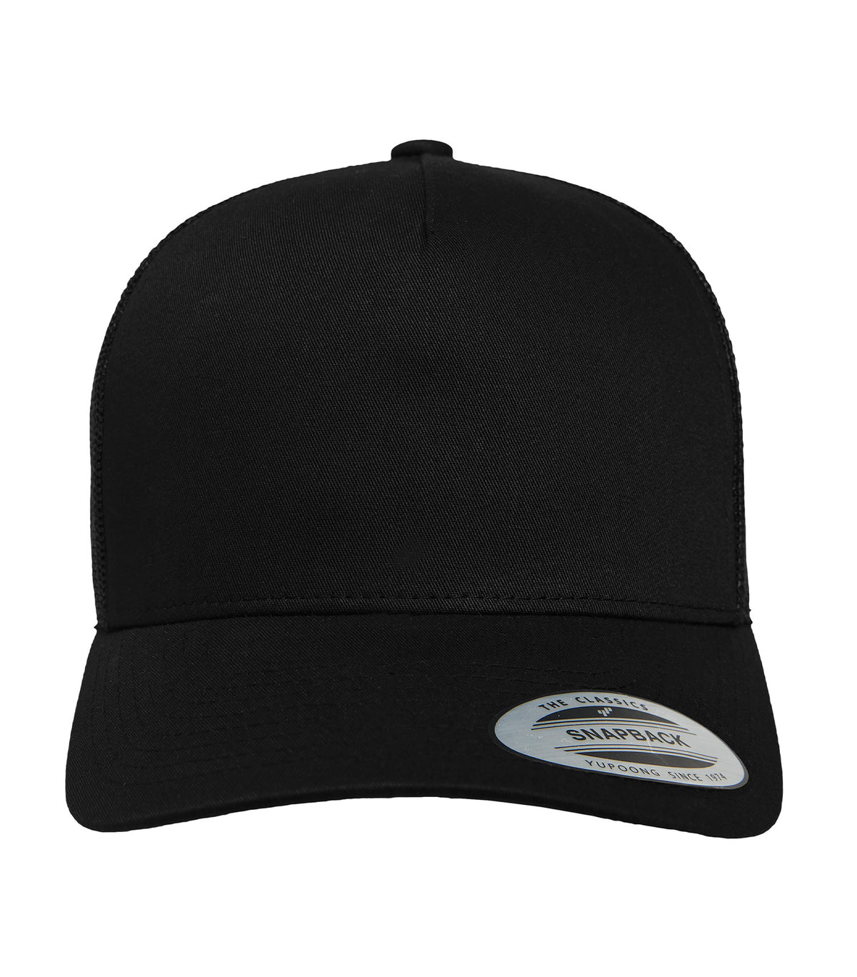 ATC YP Classics ATC6506, Yp Classics Five-panel Retro Trucker Cap, Black/Black
