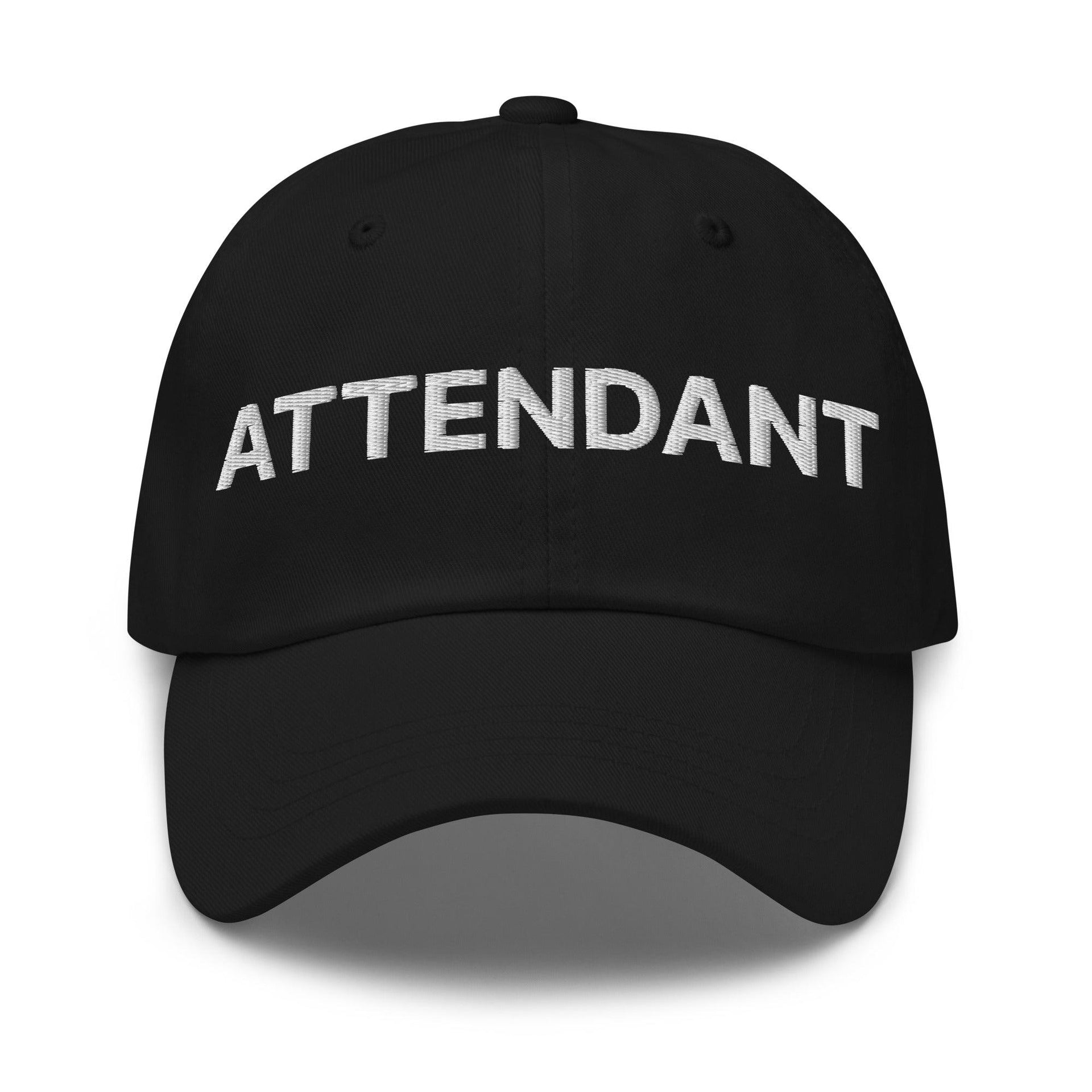 Premium Attendant Uniform Work Embroidered Dad Hat | Custom Embroidery Available - Fast Turnaround Black Capital Crowns Dad Hats Work