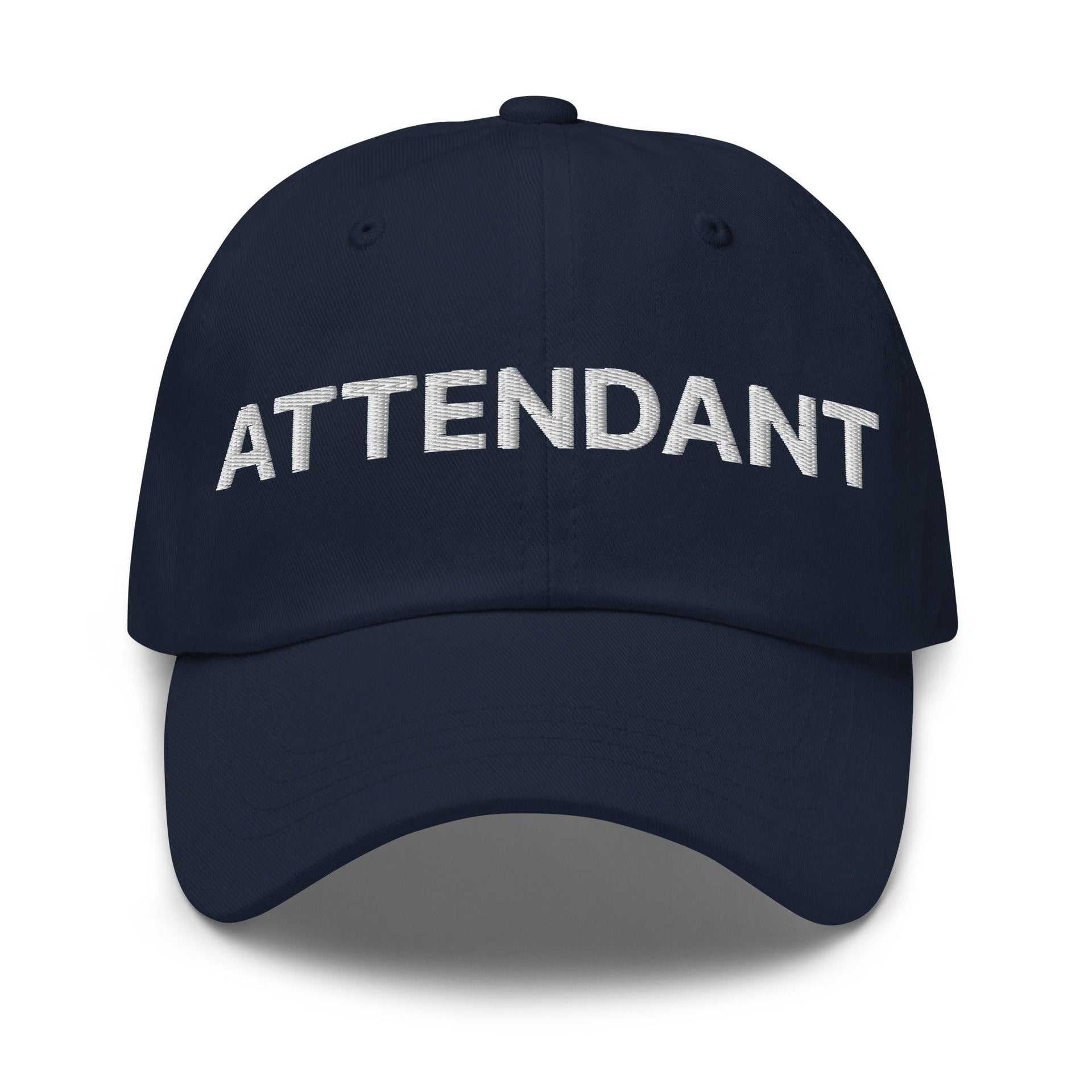 Premium Attendant Uniform Work Embroidered Dad Hat | Custom Embroidery Available - Fast Turnaround Navy Capital Crowns Dad Hats Work