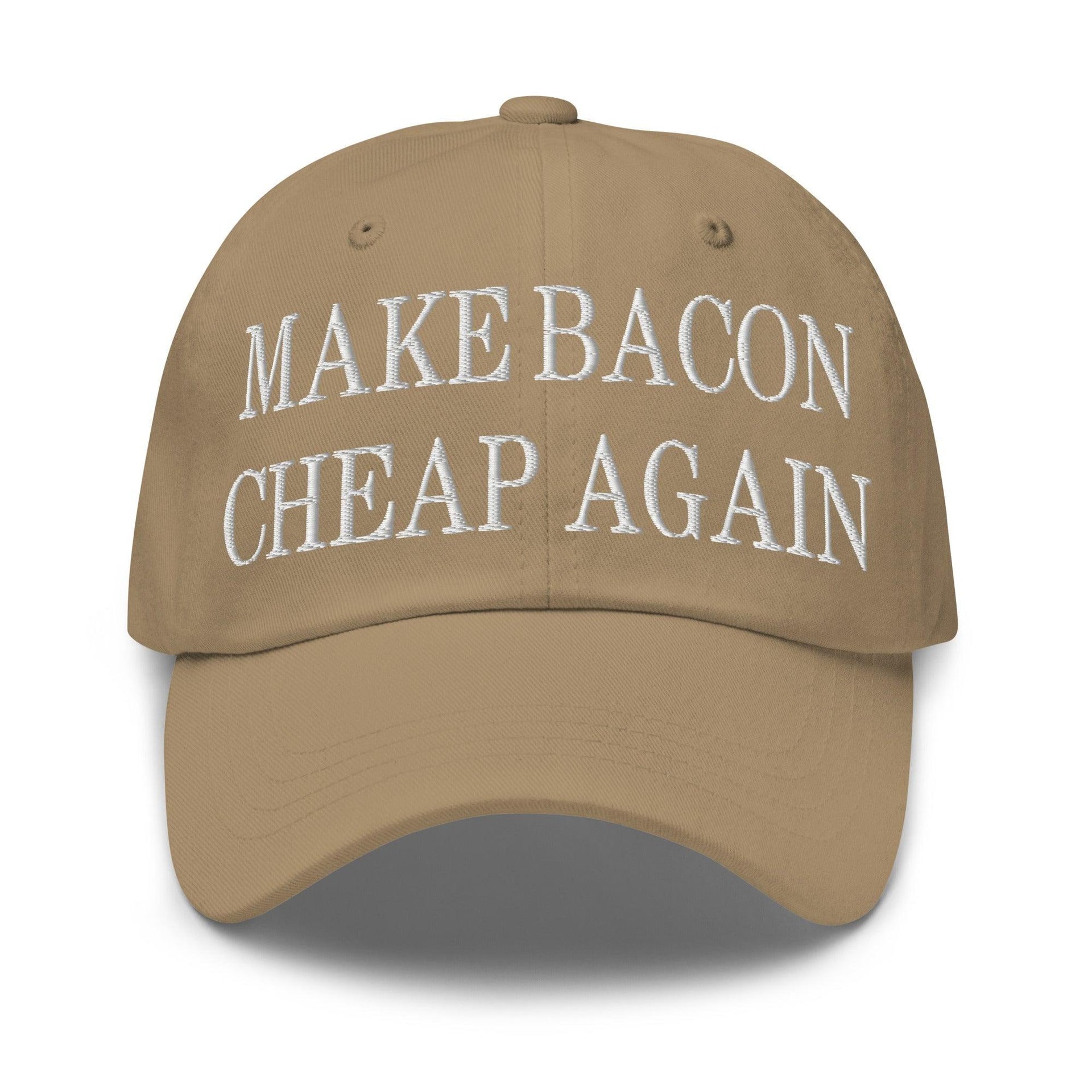 Bacon it again hat: toronto custom apparel souvenir baih01 - Toronto Embroidery Khaki baseball cap bulk orders capital crowns capital crowns designs custom caps custom decoration custom embroidery dad hats durable embroidered hats embroidery service fast turnaround headwear long lasting make again premium quality professional embroidery professional grade toronto embroidery trucker hat