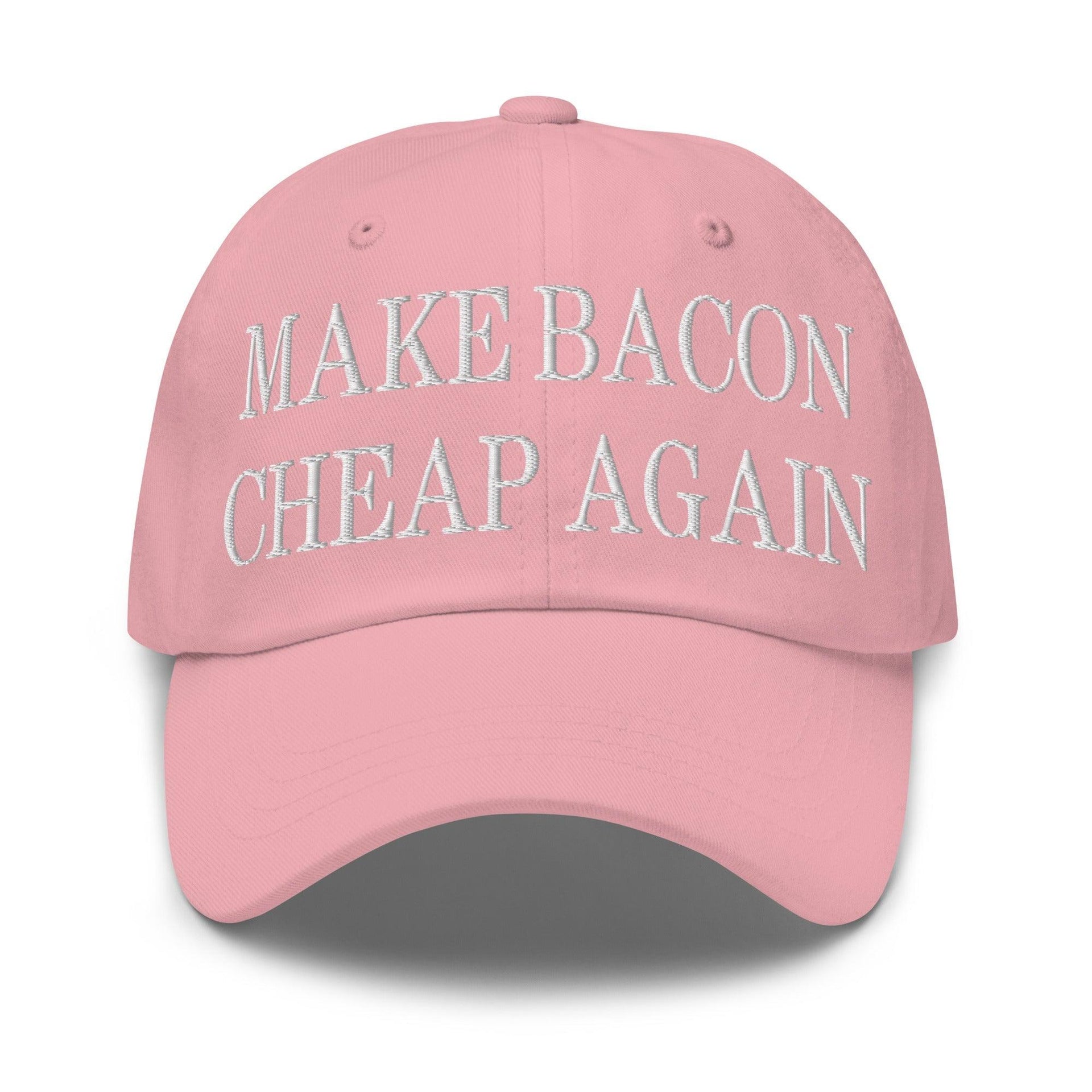Bacon it again hat: toronto custom apparel souvenir baih01 - Toronto Embroidery Pink baseball cap bulk orders capital crowns capital crowns designs custom caps custom decoration custom embroidery dad hats durable embroidered hats embroidery service fast turnaround headwear long lasting make again premium quality professional embroidery professional grade toronto embroidery trucker hat