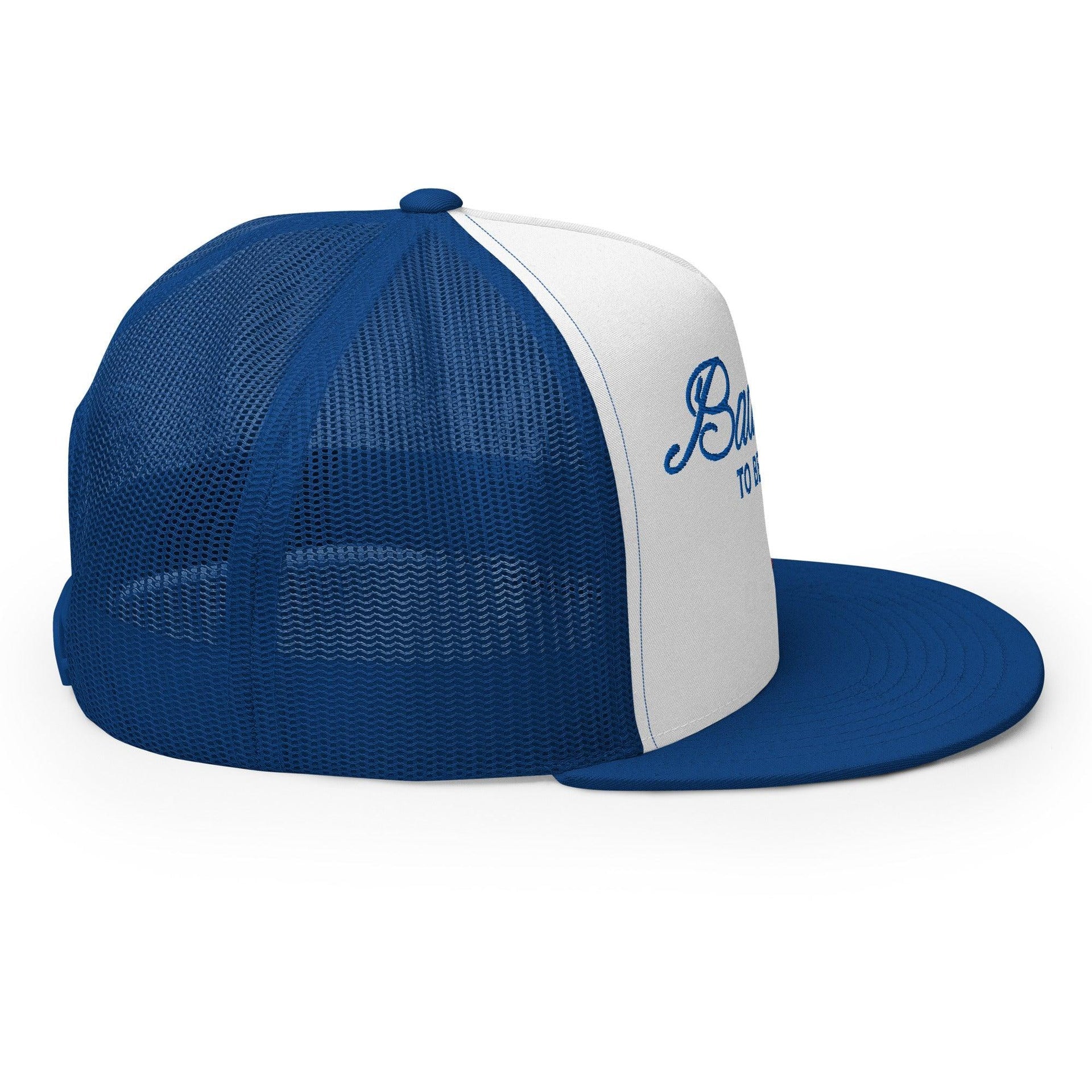 Premium Bad Day to be a Beer Embroidered Flat Bill Brim Mesh Trucker Hat | Custom Embroidery Available - Fast Turnaround Capital Crowns Funny Trucker Hats