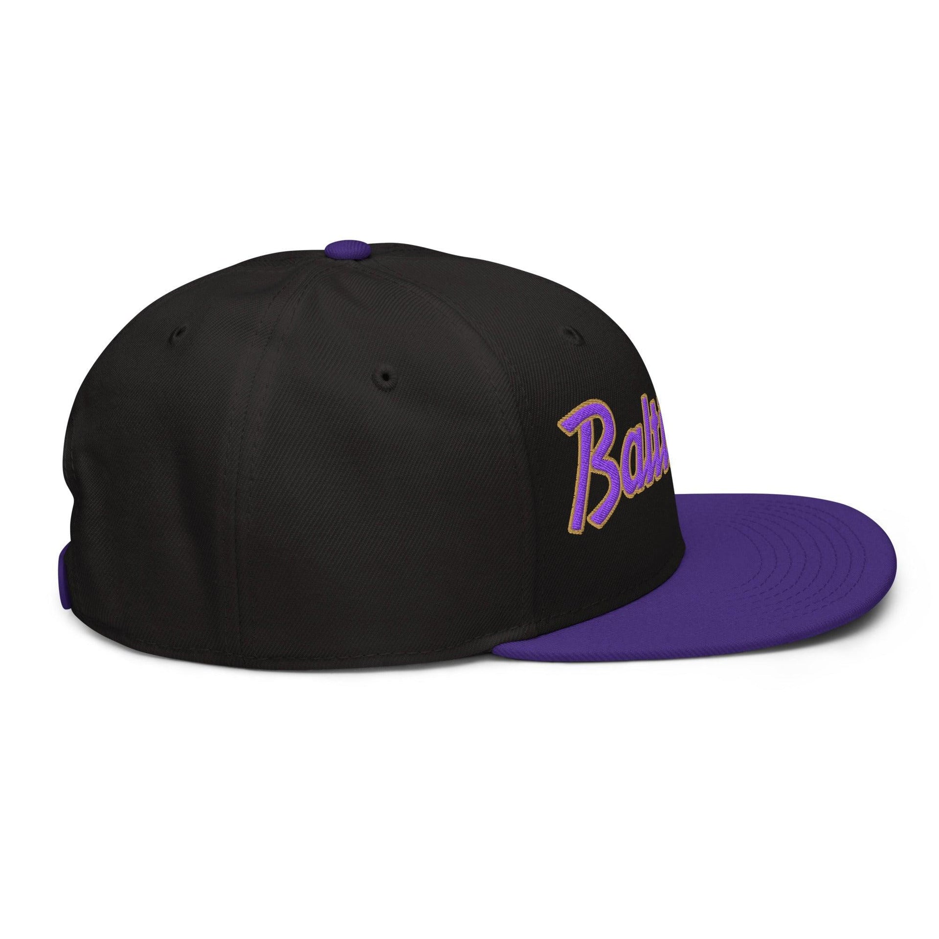 Baltimore Football Vintage Sports Script Flat Bill Brim Snapback Hat Baltimore Capital Crowns Football MD Snapback Hats