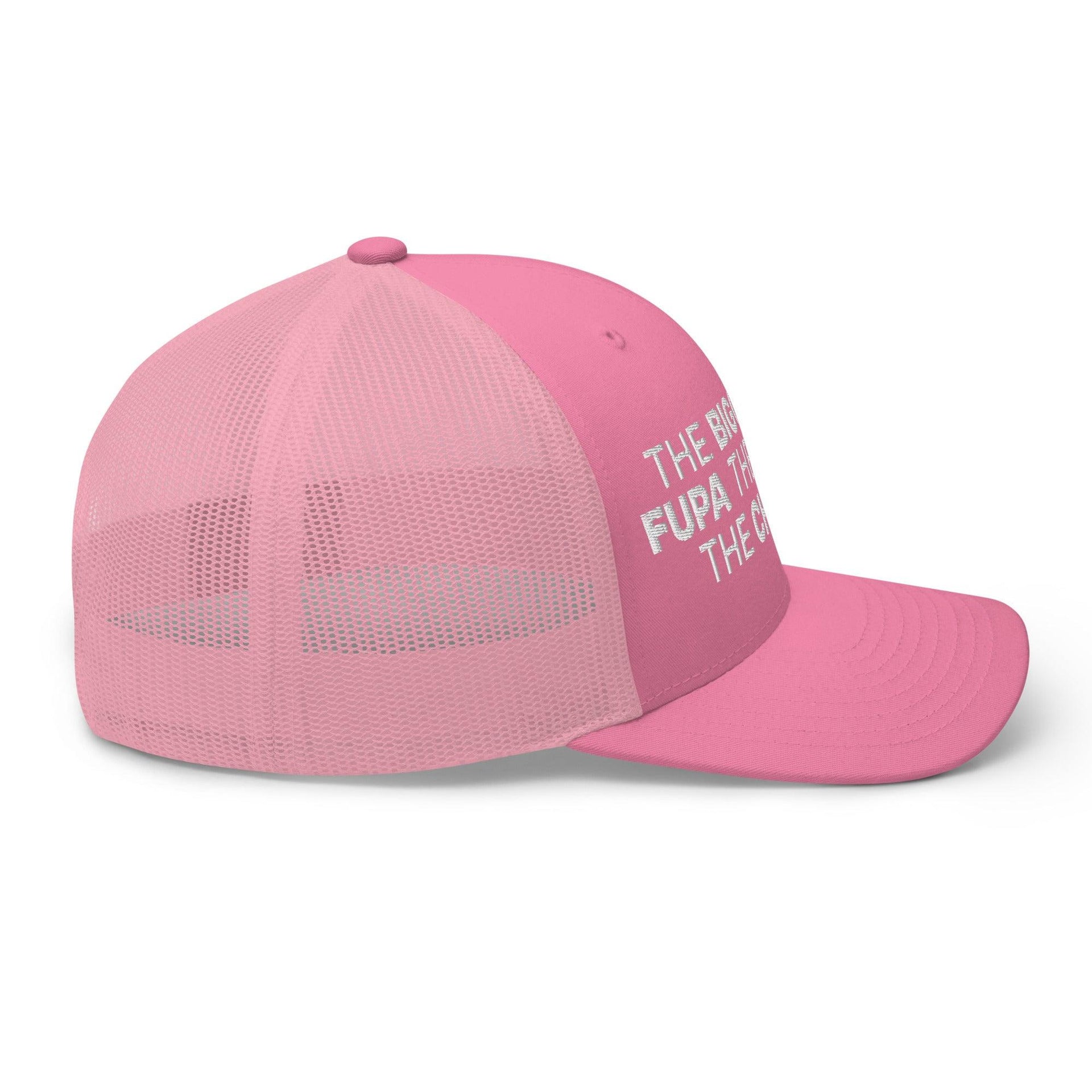 The Bigger the Fupa the Tastier the Chalupa Embroidered Mesh Trucker Hat Capital Crowns Funny Trucker Hats