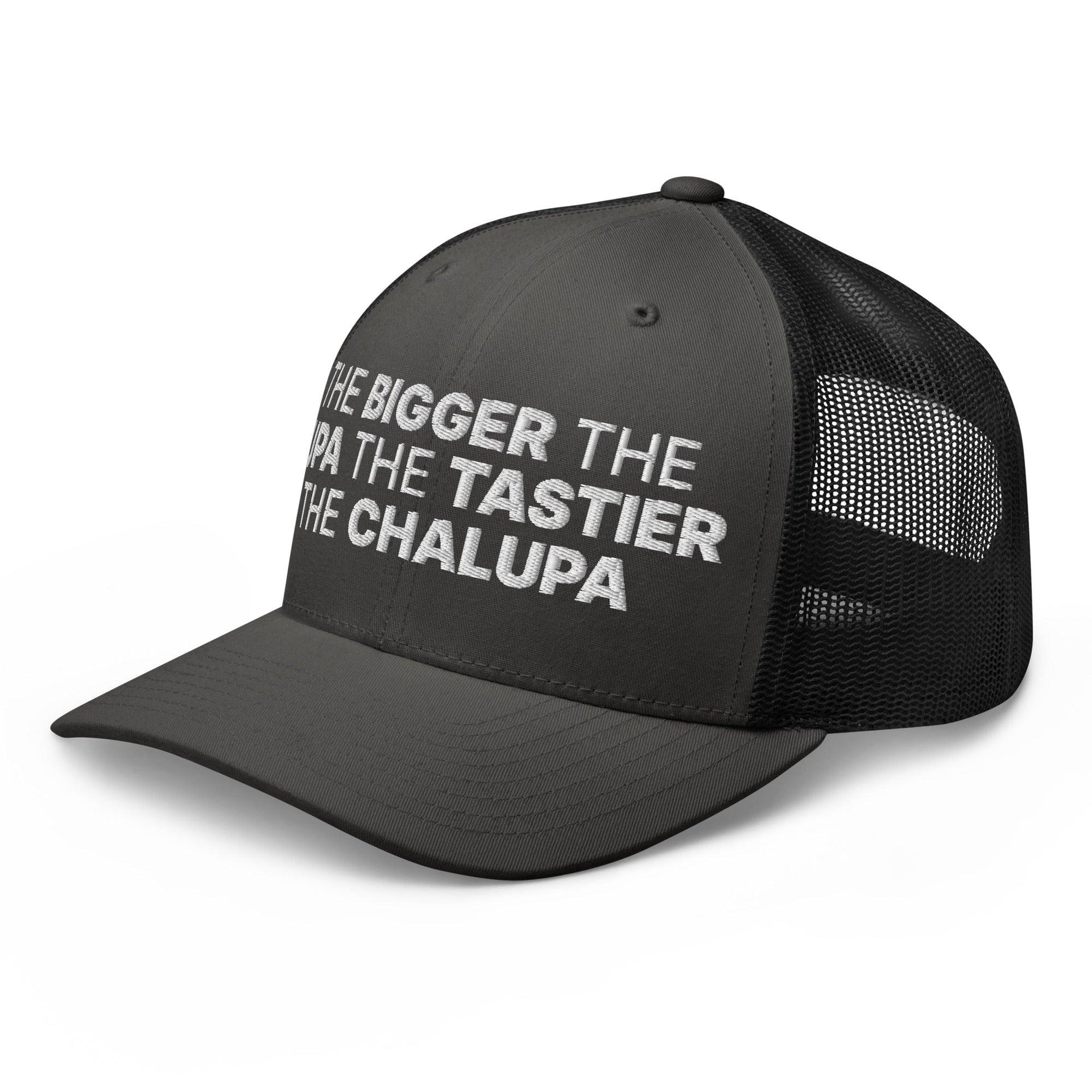 The Bigger the Fupa the Tastier the Chalupa Embroidered Mesh Trucker Hat Capital Crowns Funny Trucker Hats