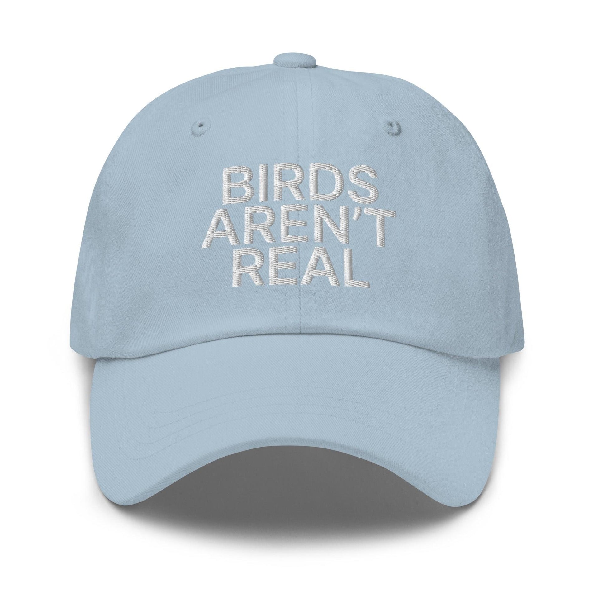Birds Aren't Real Embroidered Dad Hat Light Blue Capital Crowns Dad Hats Funny