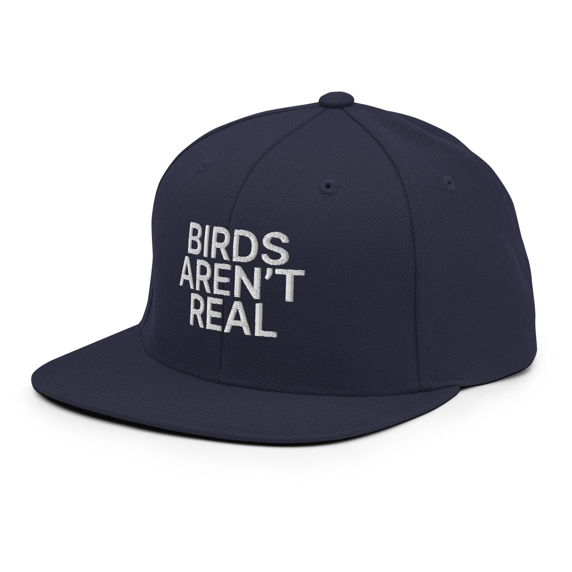 Birds Aren't Real Embroidered Flat Bill Brim Snapback Hat Capital Crowns Funny Snapback Hats