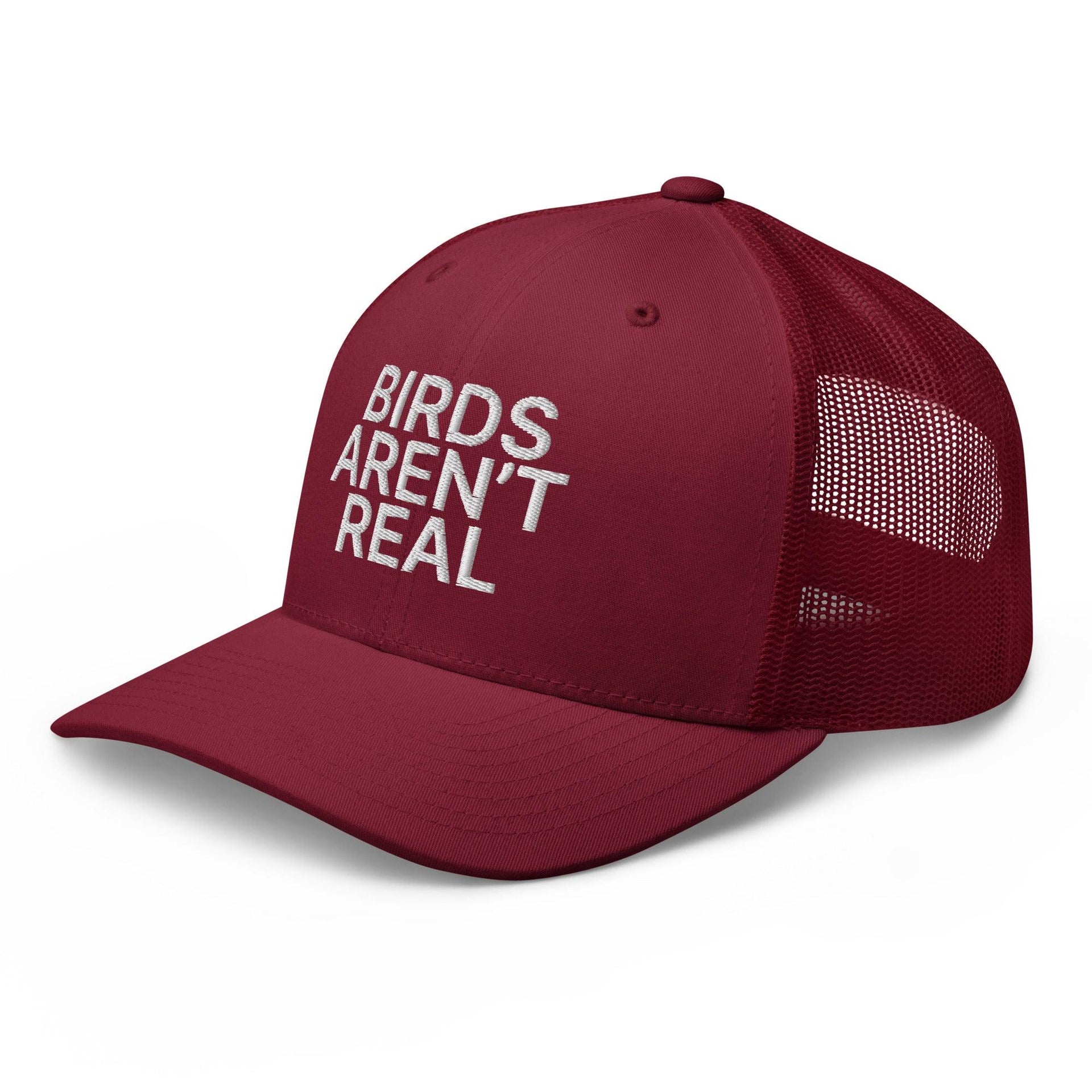 Birds Aren't Real Embroidered Mesh Trucker Hat Capital Crowns Funny Trucker Hats