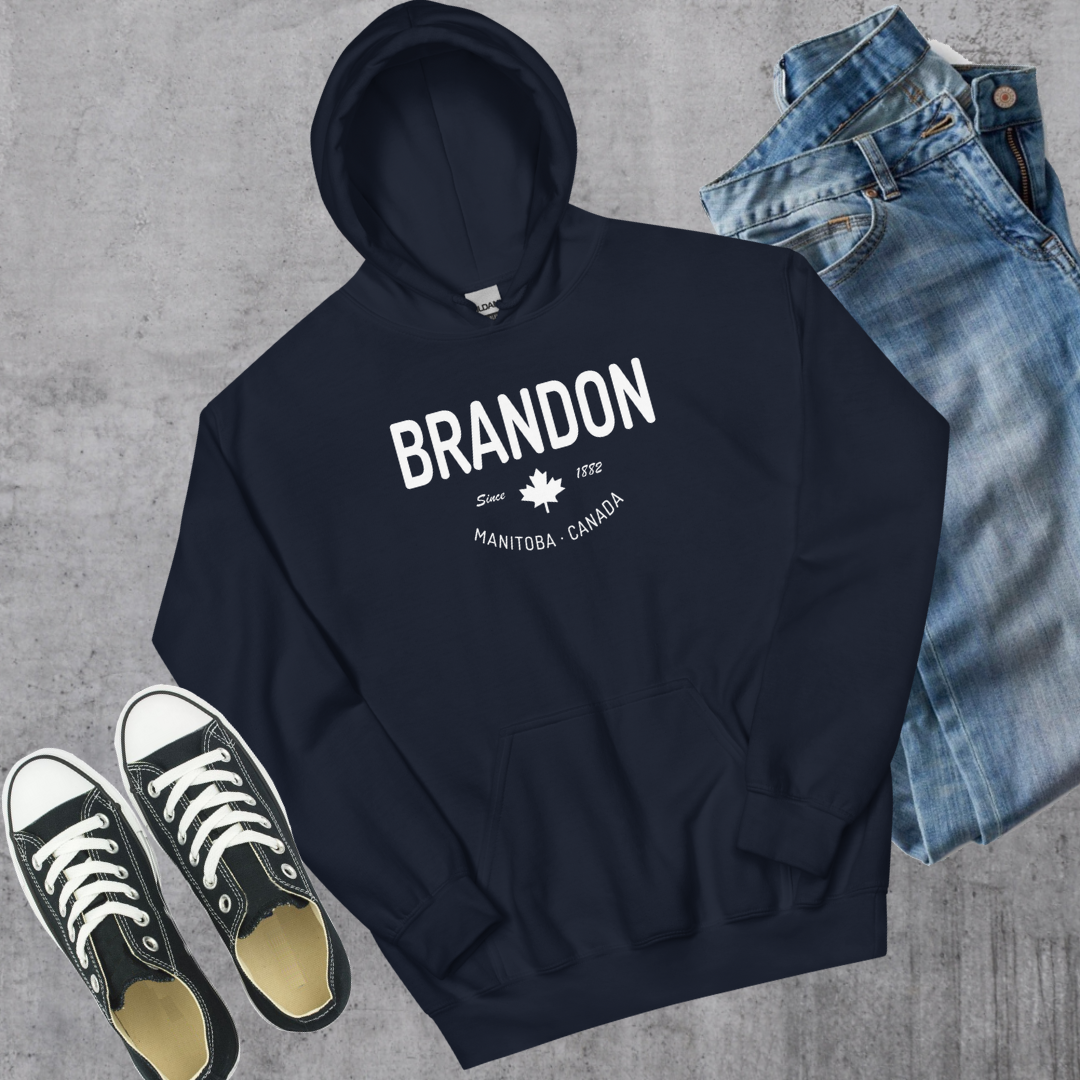 Brandon since 1882 Hoodie Navy Canadian City Apparel
