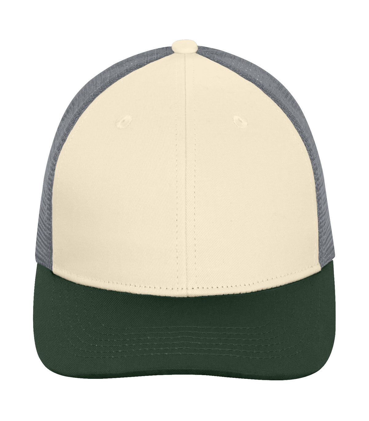 ATC Everyday Collection C1318TRI, Everyday Tri-colour Snapback Trucker Cap, Crème/Forest/Grey