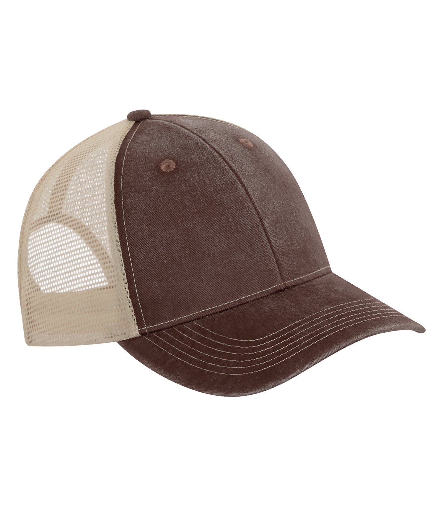 ATC - ATC™ PIGMENT DYED TRUCKER CAP. - C1322 Dark Brown Crème OSFA ATC C1322