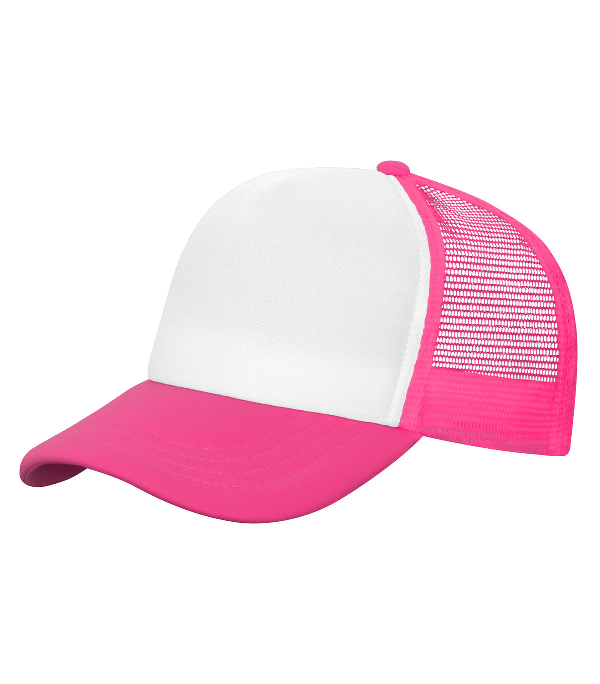 ATC C1327, 5-panel Foam Trucker Cap, White/Tropical Pink