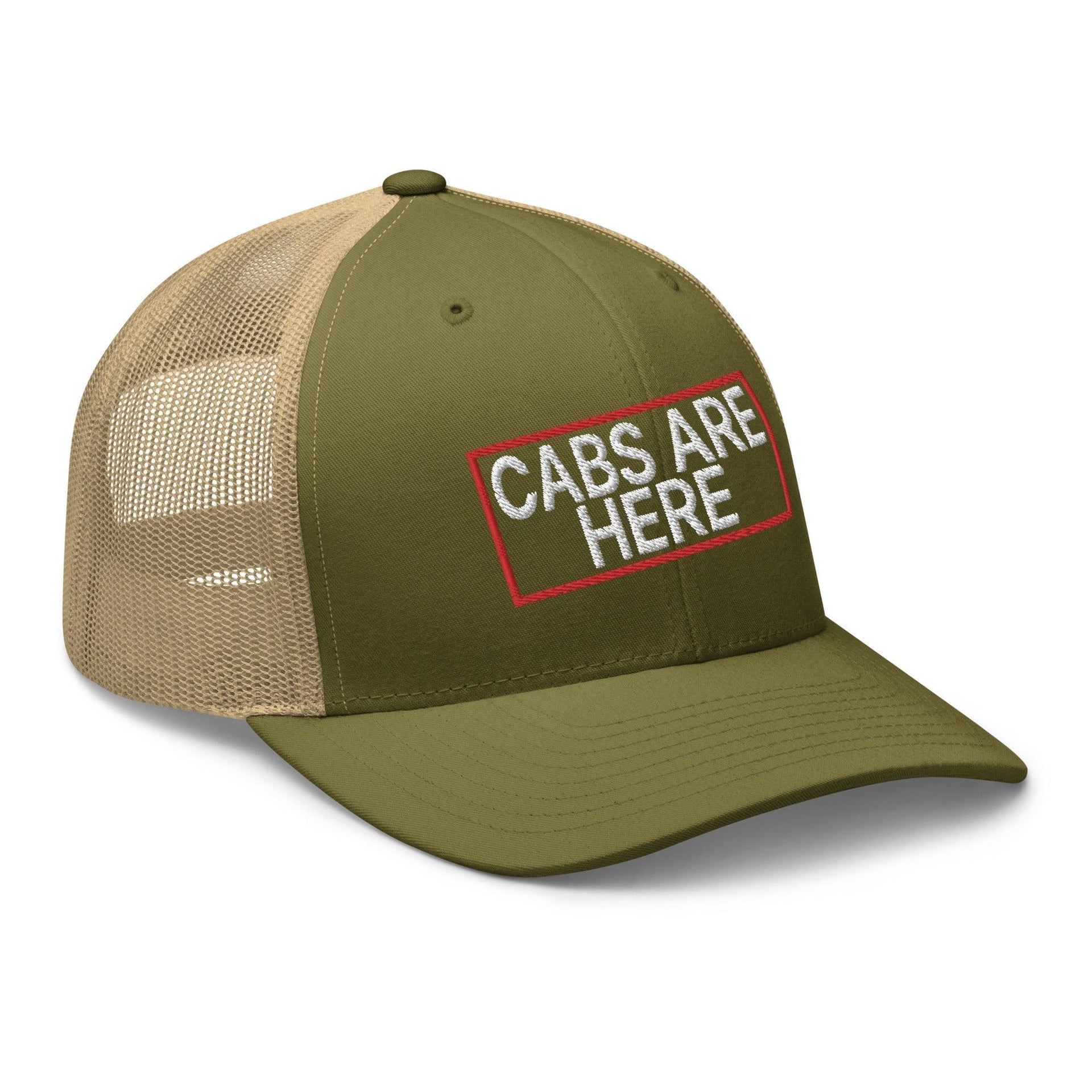Cabs Are Here Retro Trucker Hat Capital Crowns Funny Snapback Hats Trucker Hats