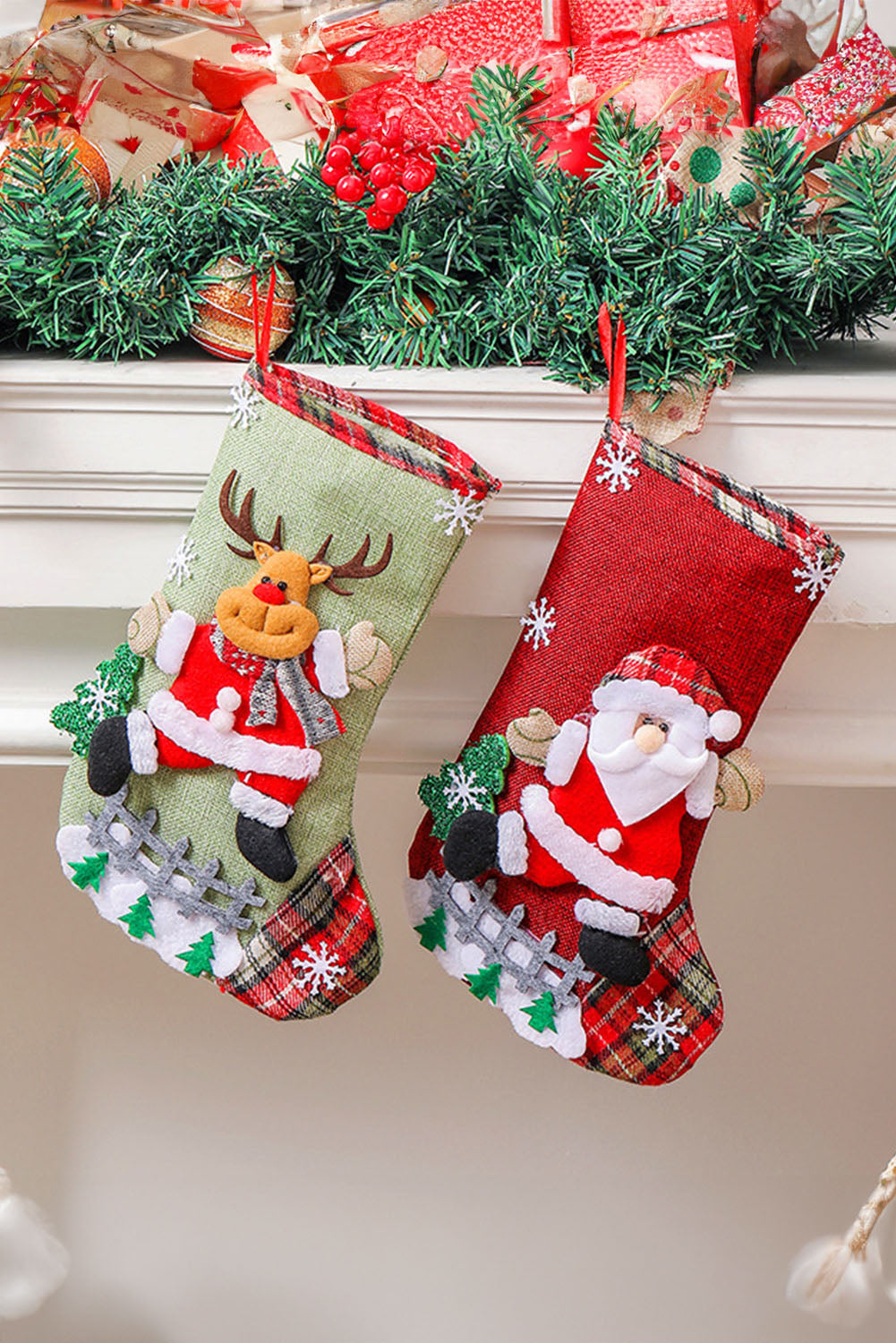 Fiery Red Christmas Holiday Home Hanging Décor Stocking Color Black Color Red Day Christmas red stocking stockings