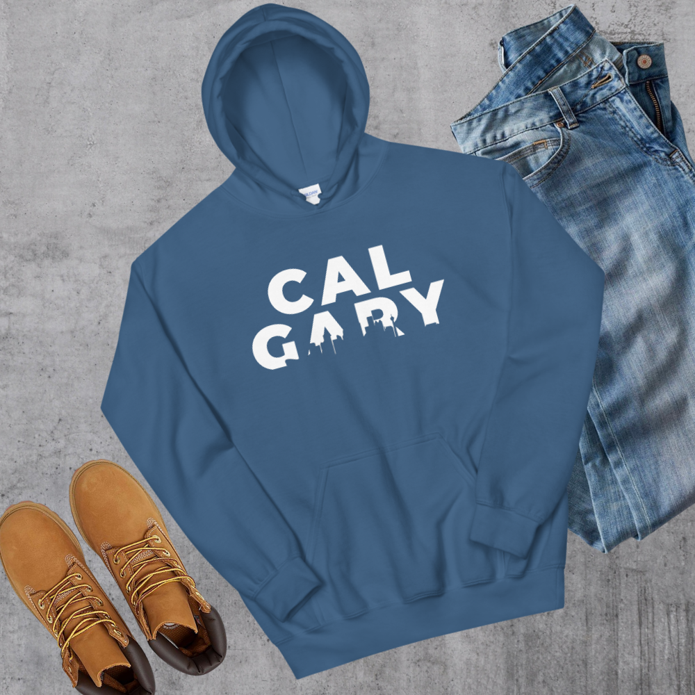 Calgary Hoodie Indigo Blue Alberta Canadian City Apparel Toronto