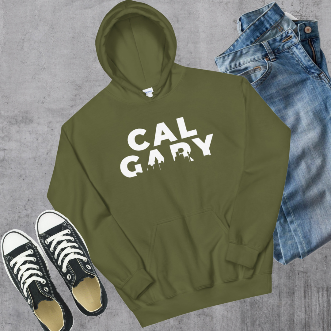 Calgary Hoodie Military Green Alberta Canadian City Apparel Toronto