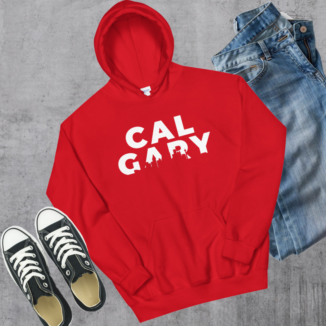Calgary Hoodie Red Alberta Canadian City Apparel Toronto