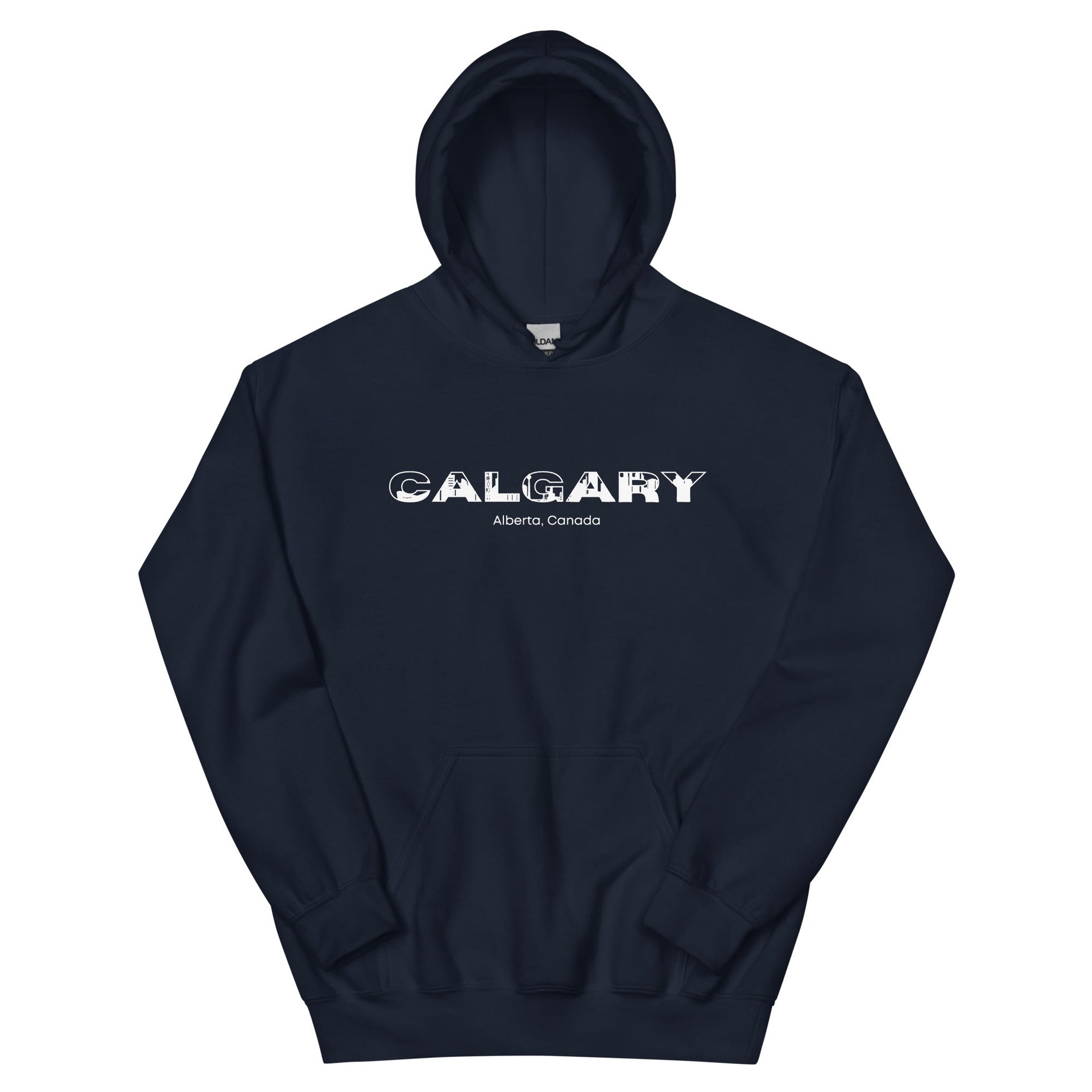 Calgary Landmarks Hoodie Navy Alberta Canadian City Apparel
