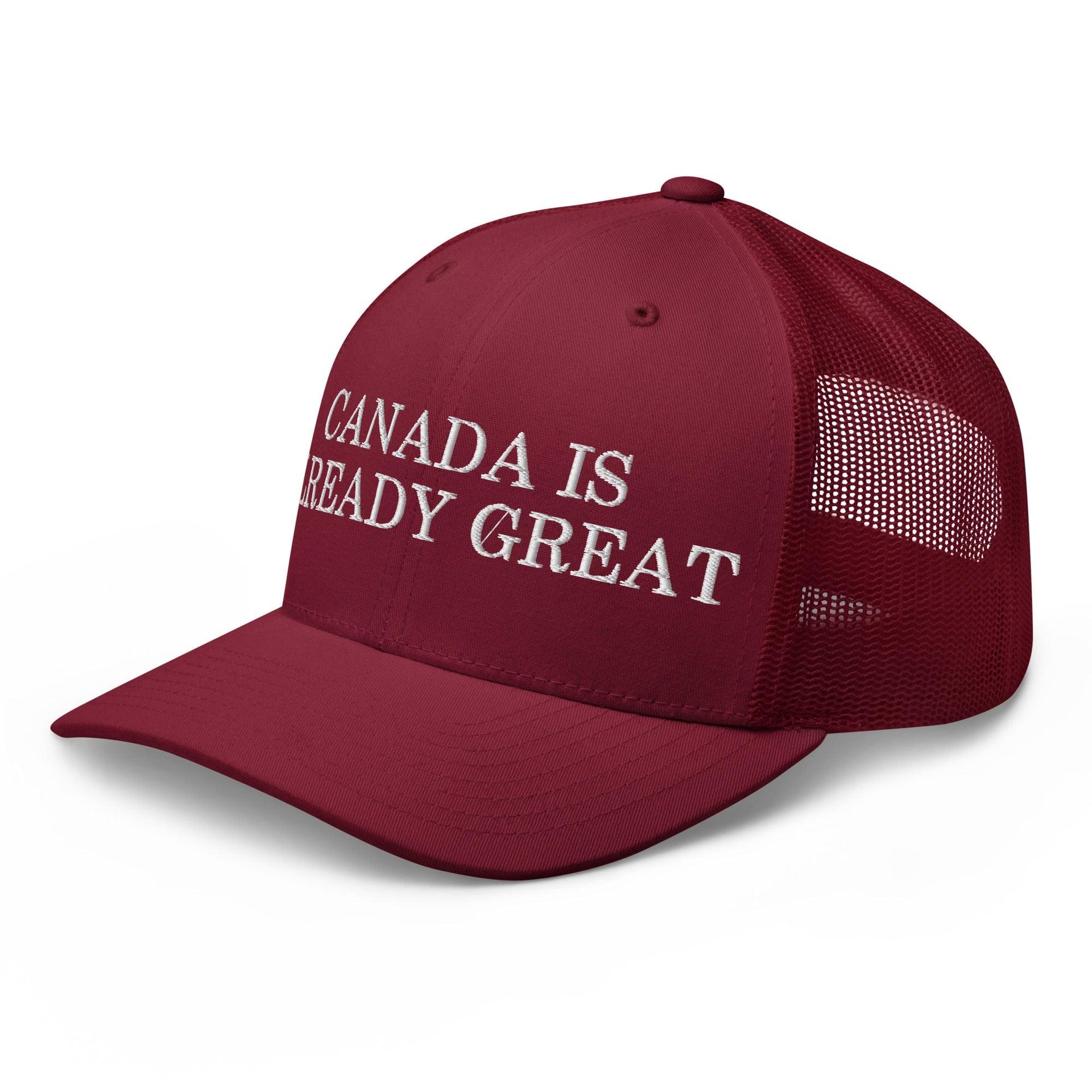 Canada is Already Great Embroidered Mesh Trucker Hat Canada Capital Crowns Trucker Hats