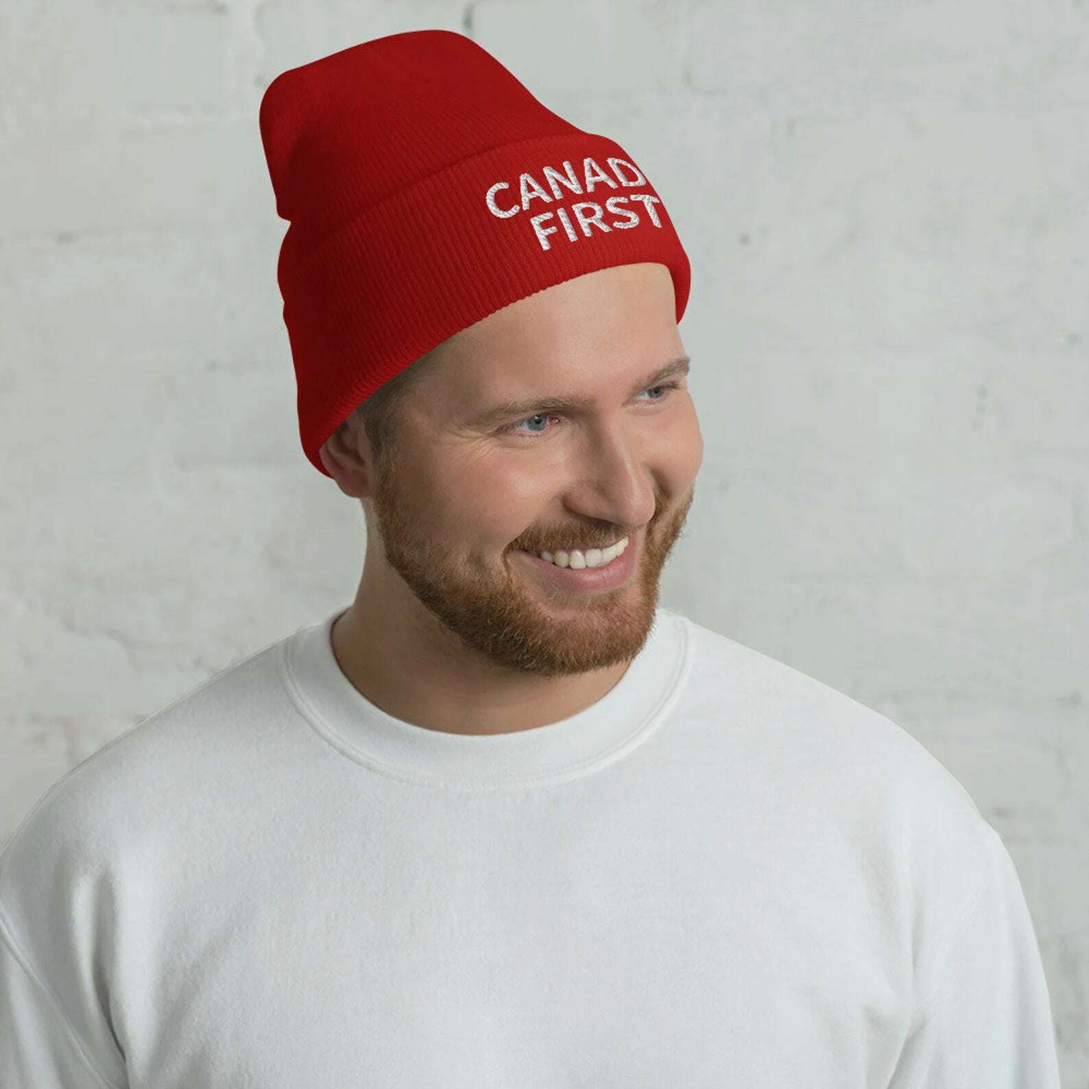 Canada First Roll Cuff Beanie - Premium Acrylic with Embroidered Design Canada toque