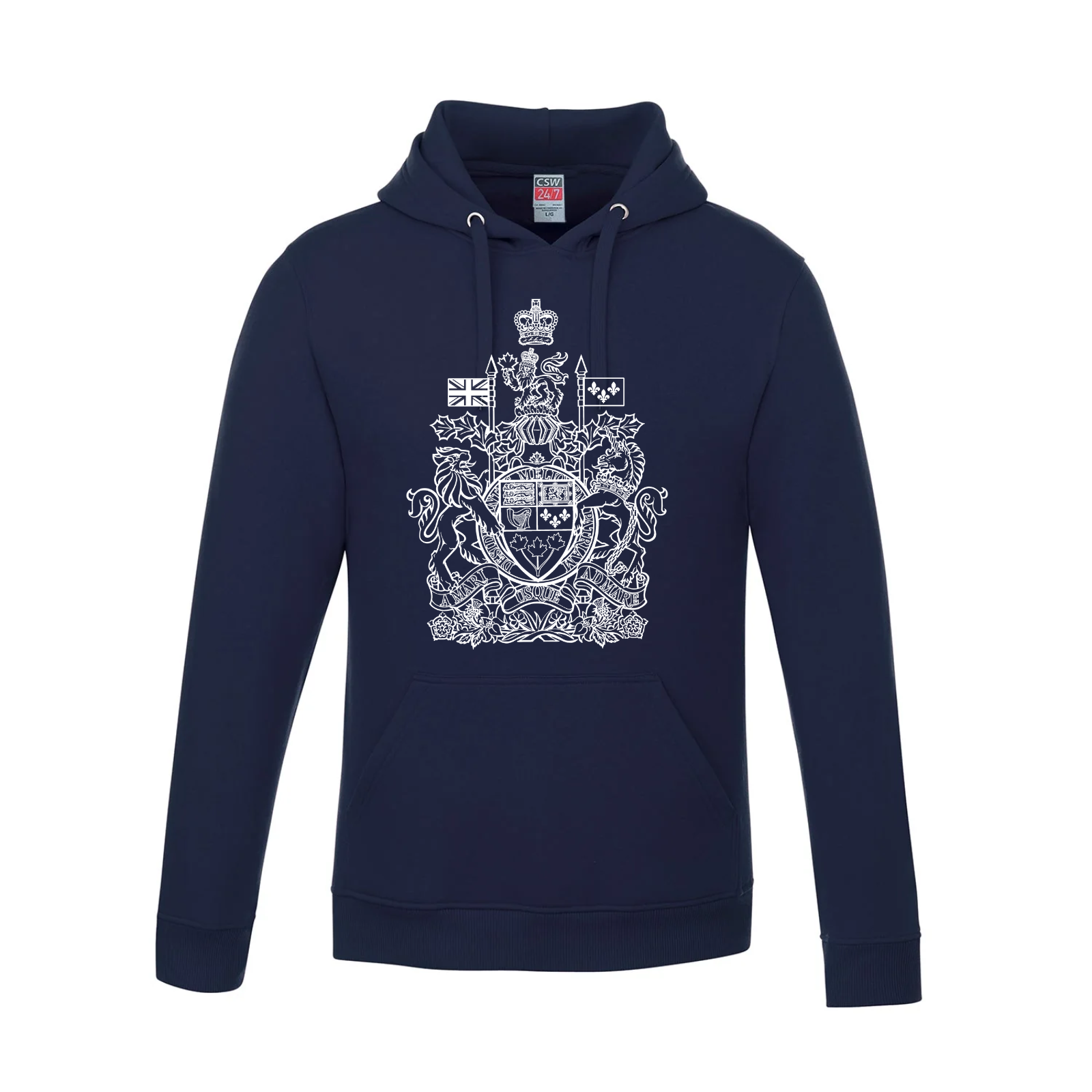 Canadian Coat of Arms Pullover Hoodie - Adult Navy Canada Canadian made in canada Make Canada Great Again