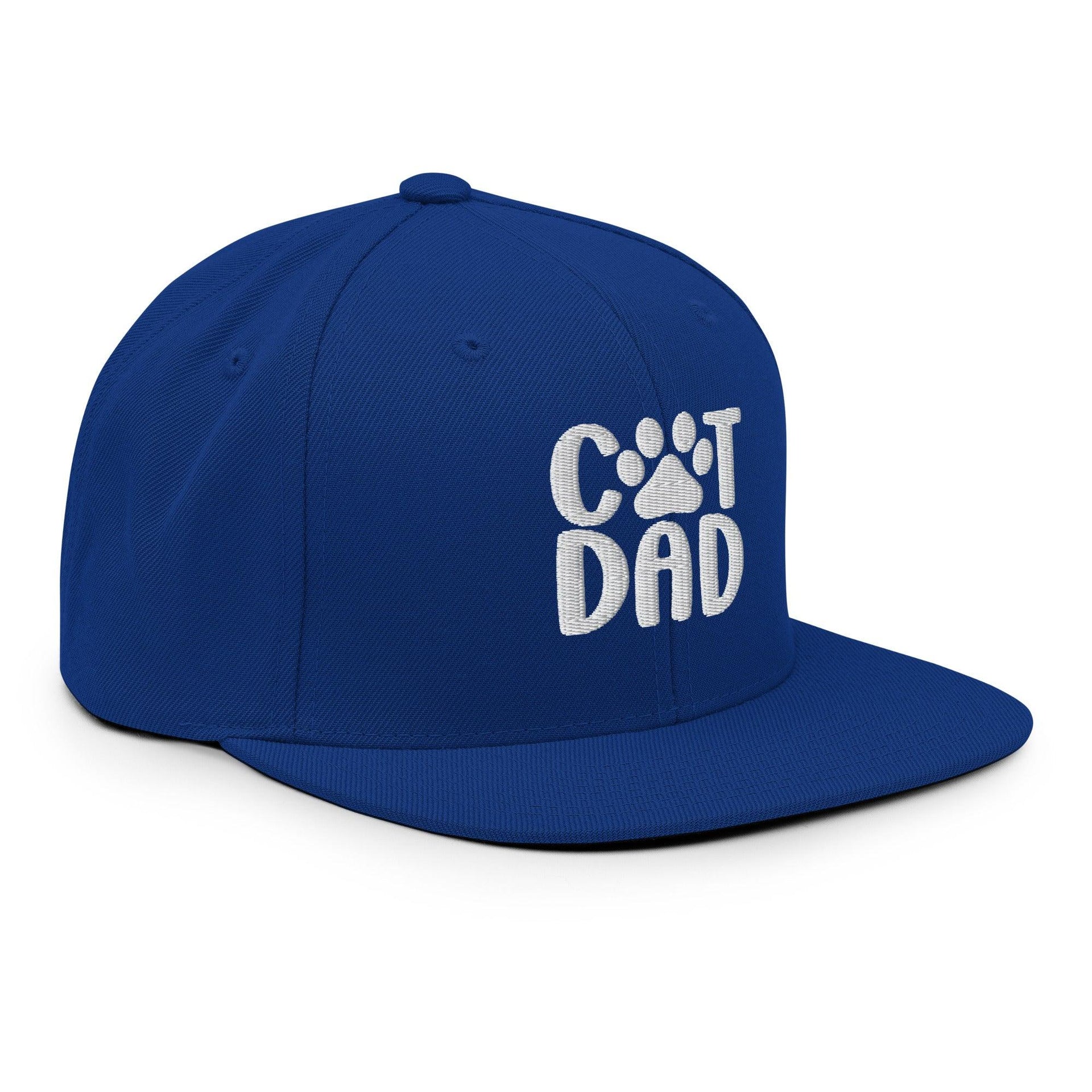 Cat Dad Embroidered Flat Bill Brim Snapback Hat Capital Crowns Funny Snapback Hats