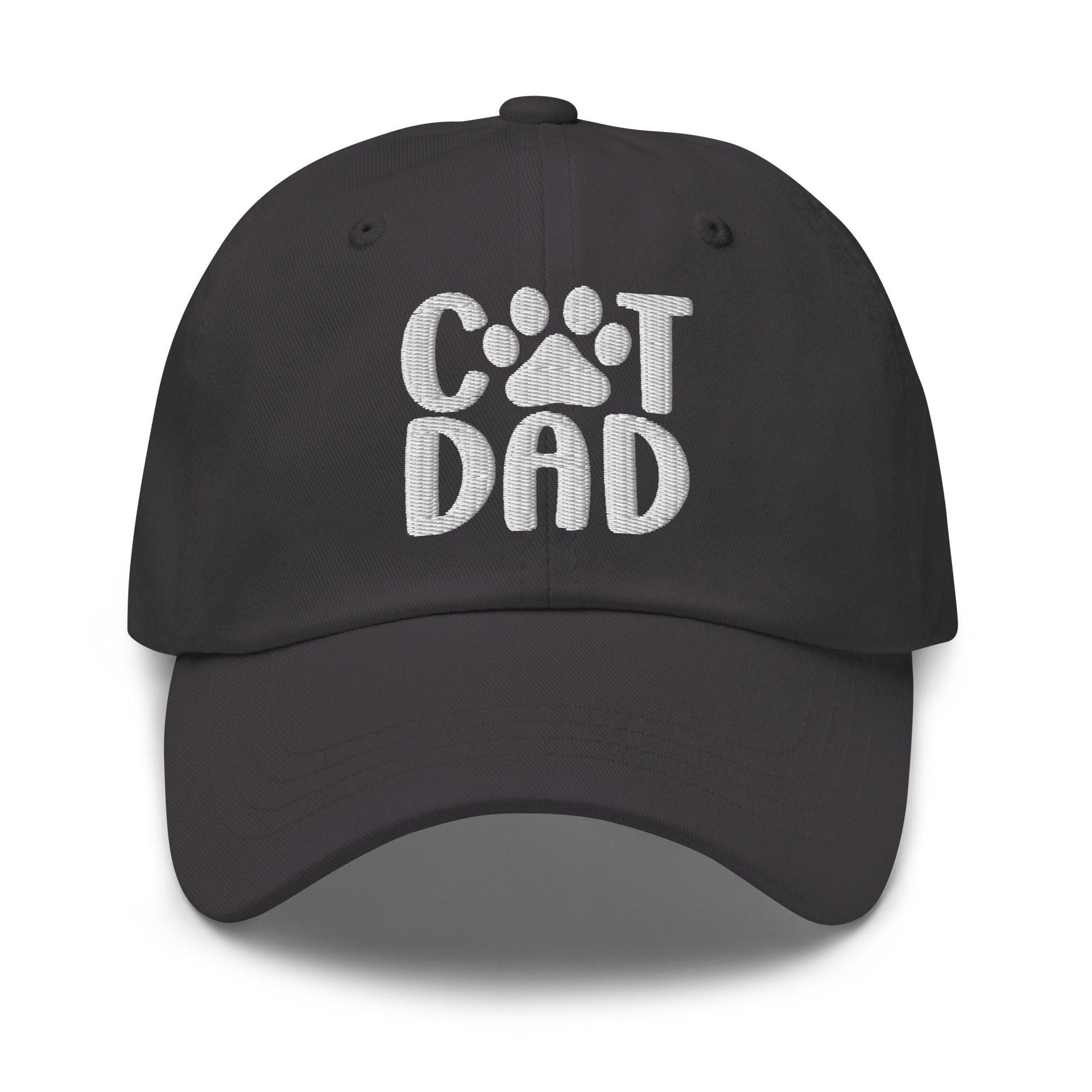 Cat Dad Embroidered Dad Hat Dark Grey Capital Crowns Dad Hats Funny