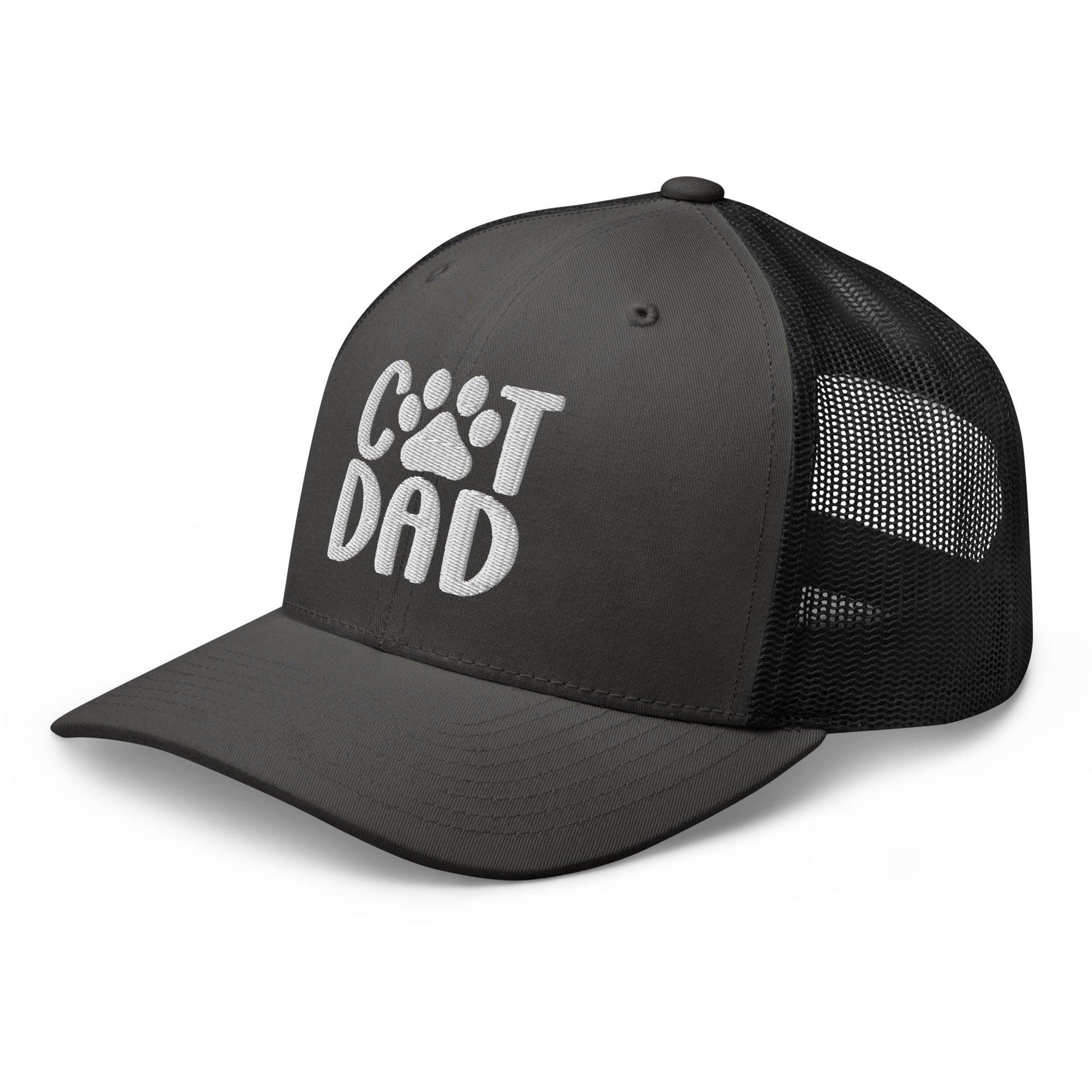 Cat Dad Embroidered Mesh Trucker Hat Capital Crowns Funny Trucker Hats