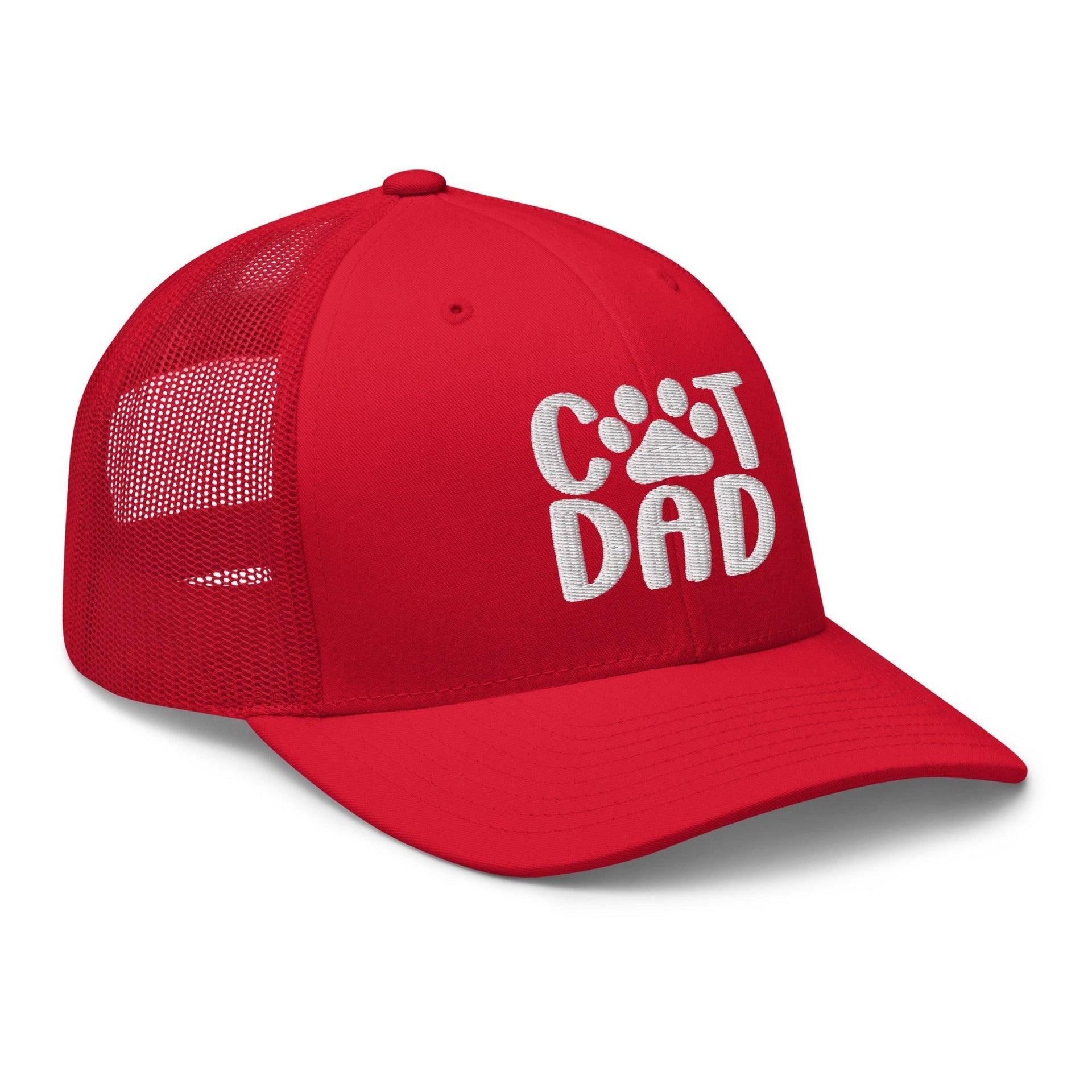 Cat Dad Embroidered Mesh Trucker Hat Capital Crowns Funny Trucker Hats