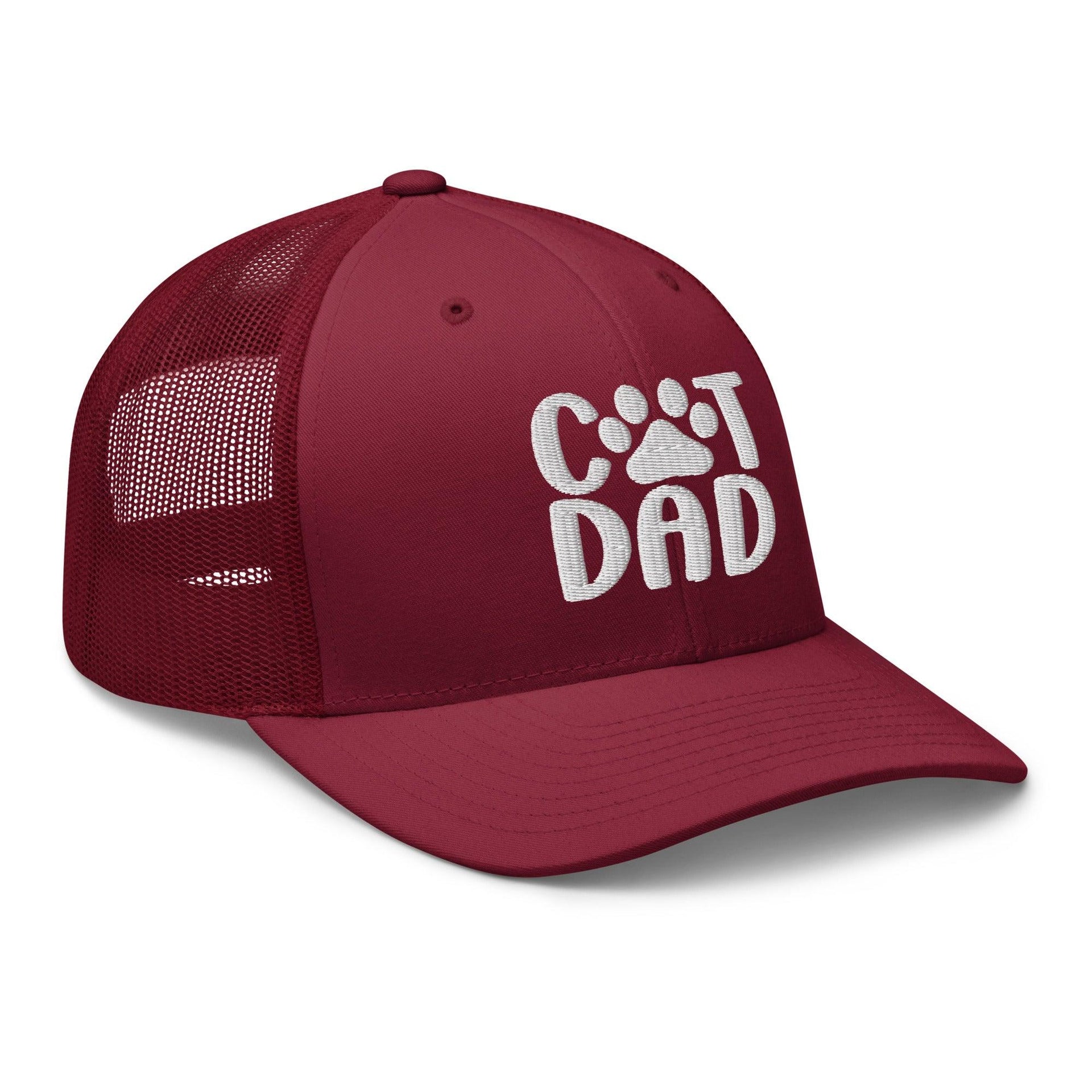 Cat Dad Embroidered Mesh Trucker Hat Capital Crowns Funny Trucker Hats