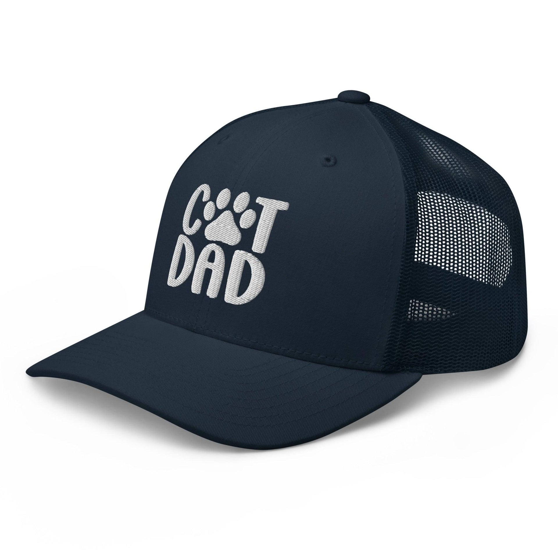 Cat Dad Embroidered Mesh Trucker Hat Capital Crowns Funny Trucker Hats