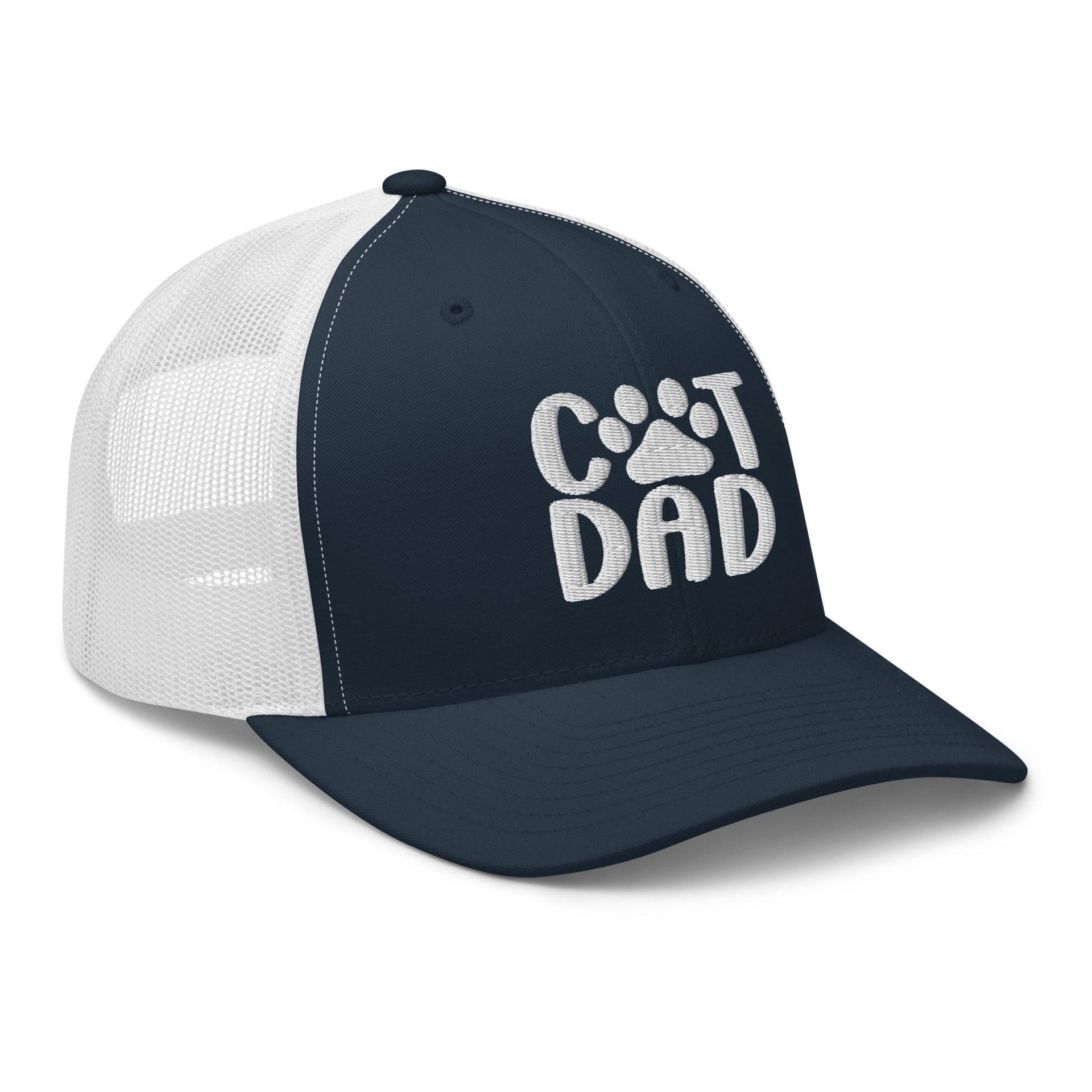 Cat Dad Embroidered Mesh Trucker Hat Capital Crowns Funny Trucker Hats