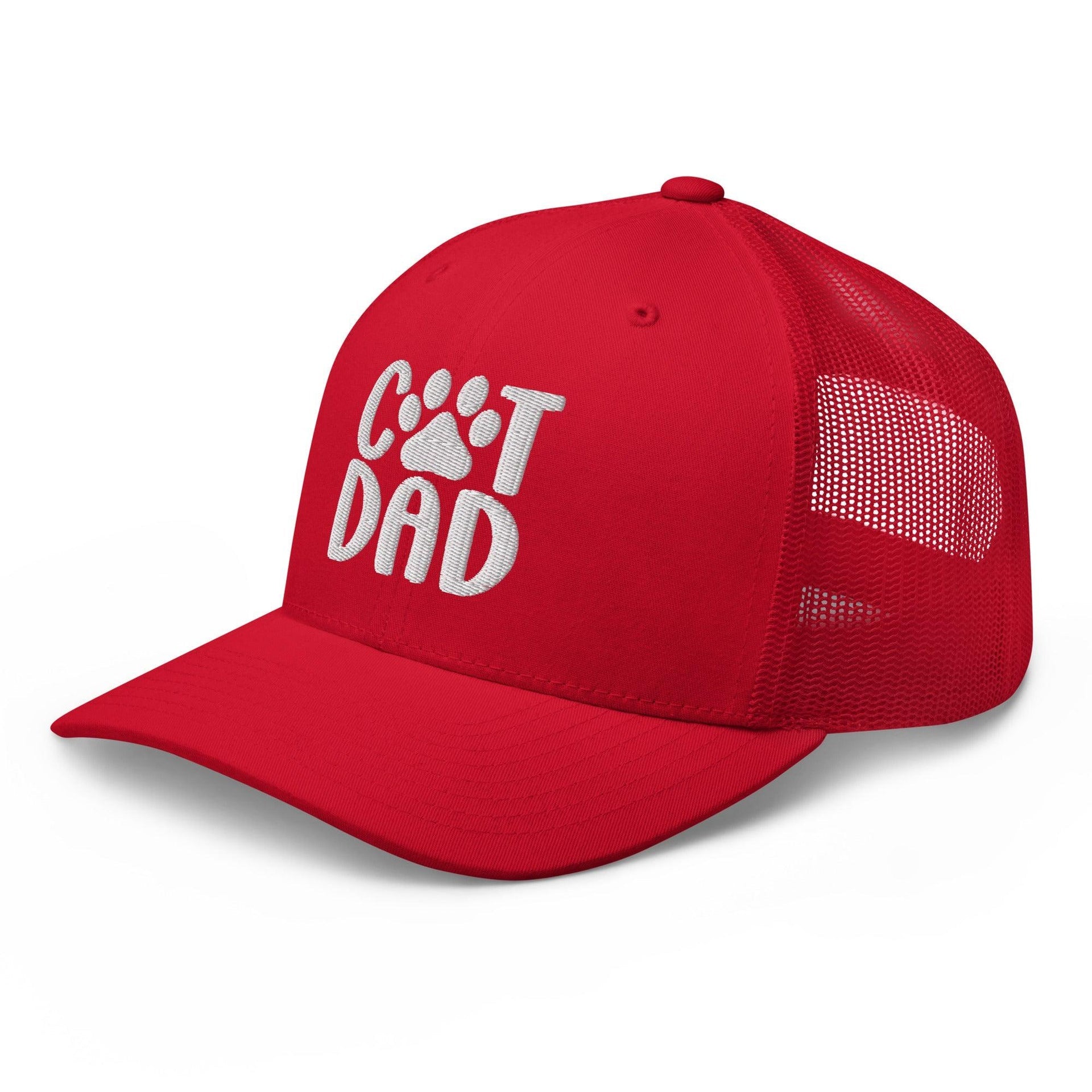 Cat Dad Embroidered Mesh Trucker Hat Capital Crowns Funny Trucker Hats