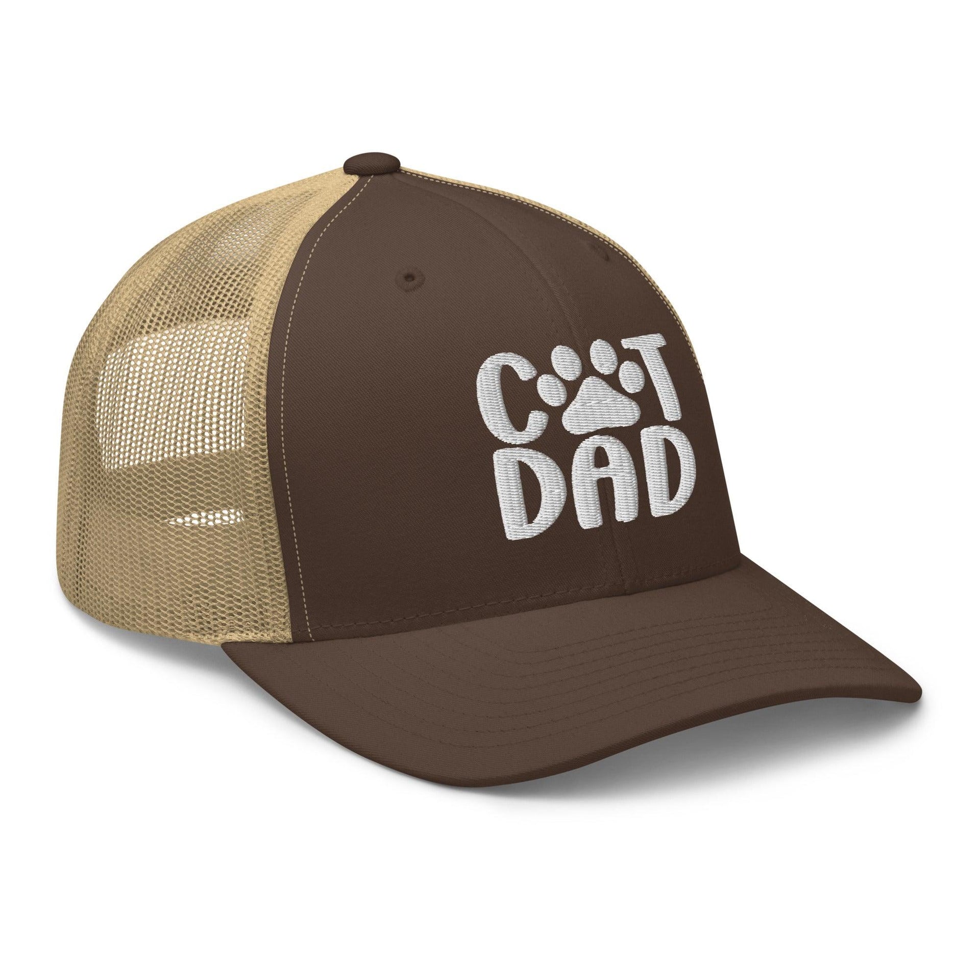 Cat Dad Embroidered Mesh Trucker Hat Capital Crowns Funny Trucker Hats