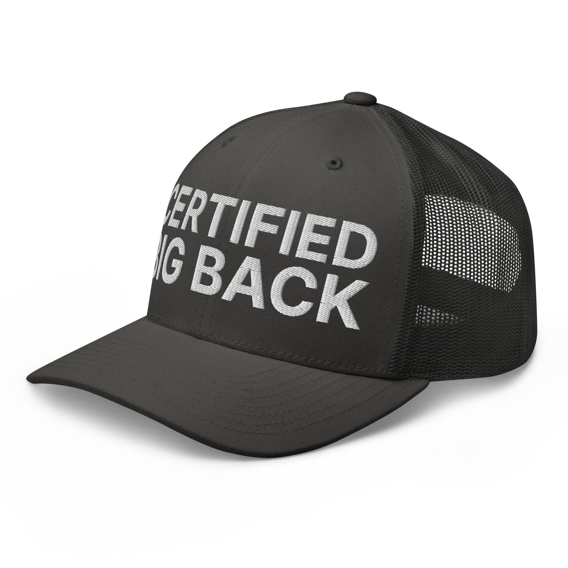 Certified Big Back Embroidered Mesh Trucker Hat Capital Crowns Funny Trucker Hats