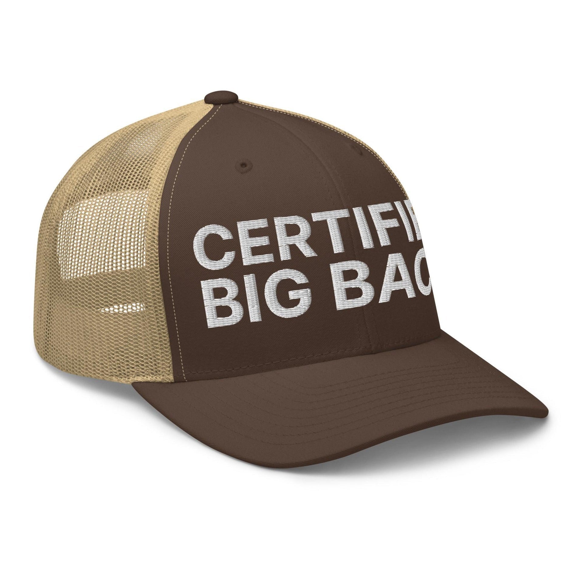 Certified Big Back Embroidered Mesh Trucker Hat Capital Crowns Funny Trucker Hats