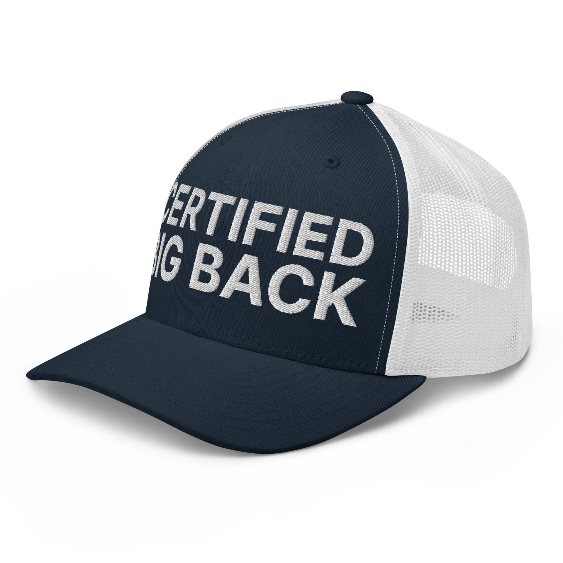 Certified Big Back Embroidered Mesh Trucker Hat Capital Crowns Funny Trucker Hats