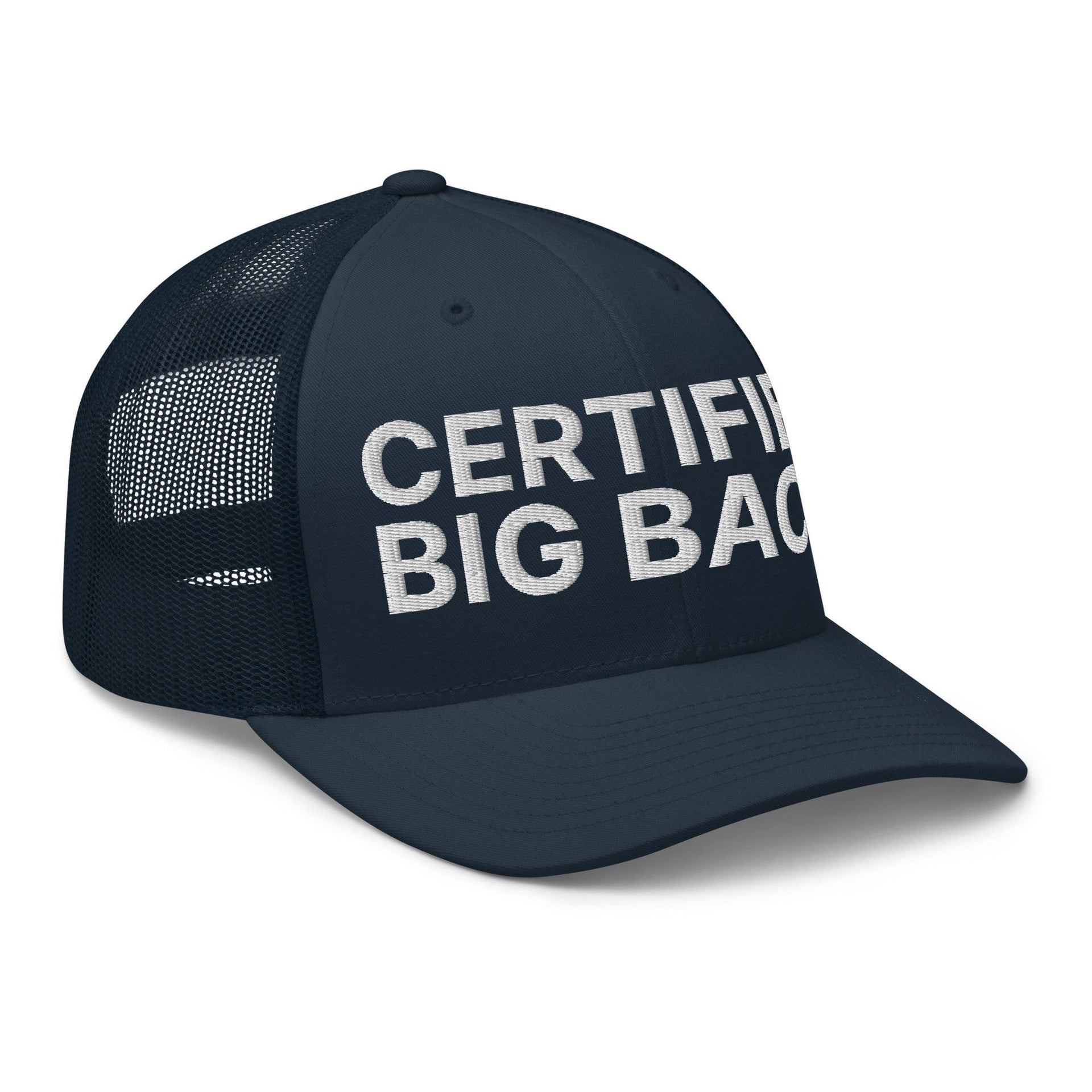 Certified Big Back Embroidered Mesh Trucker Hat Capital Crowns Funny Trucker Hats