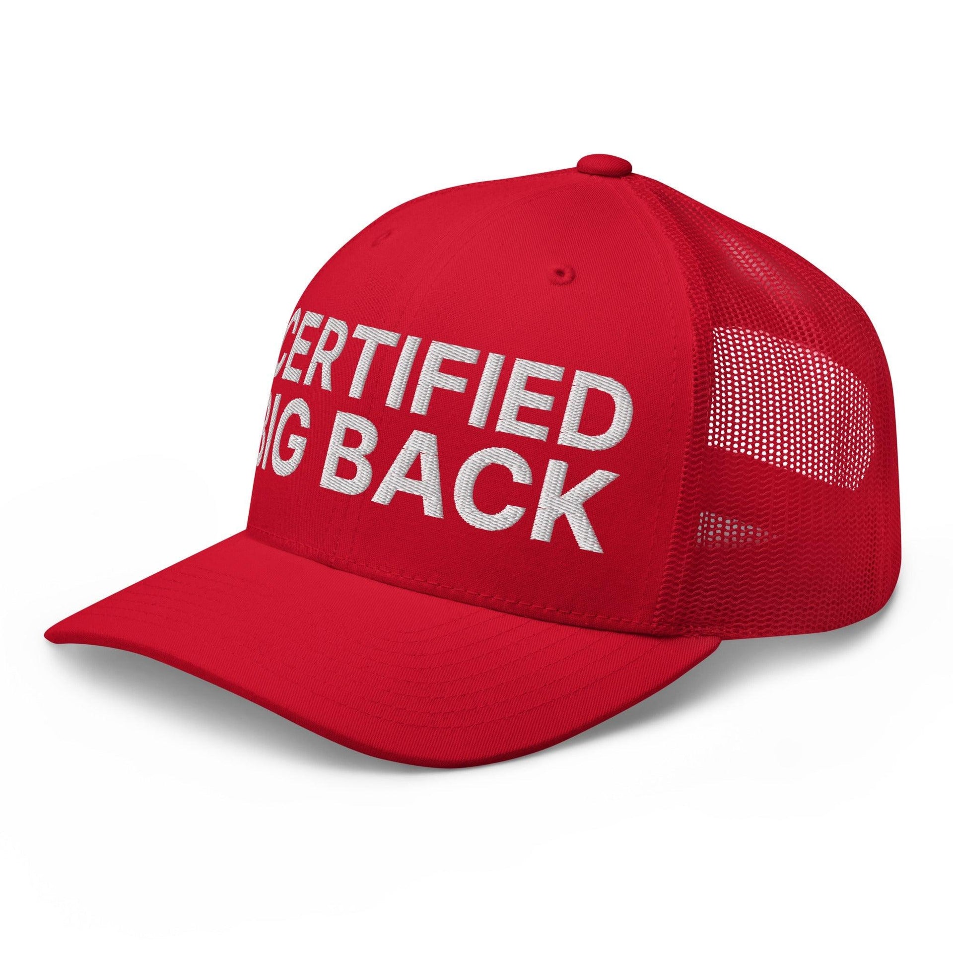 Certified Big Back Embroidered Mesh Trucker Hat Capital Crowns Funny Trucker Hats