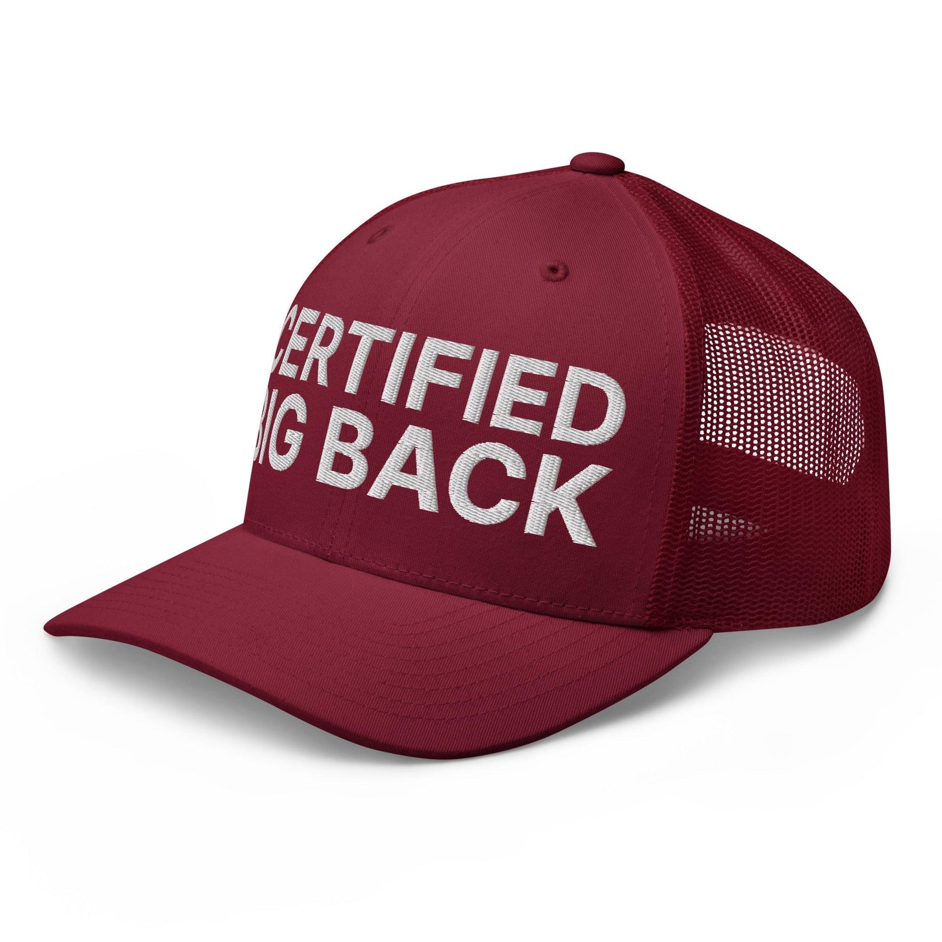 Certified Big Back Embroidered Mesh Trucker Hat Capital Crowns Funny Trucker Hats