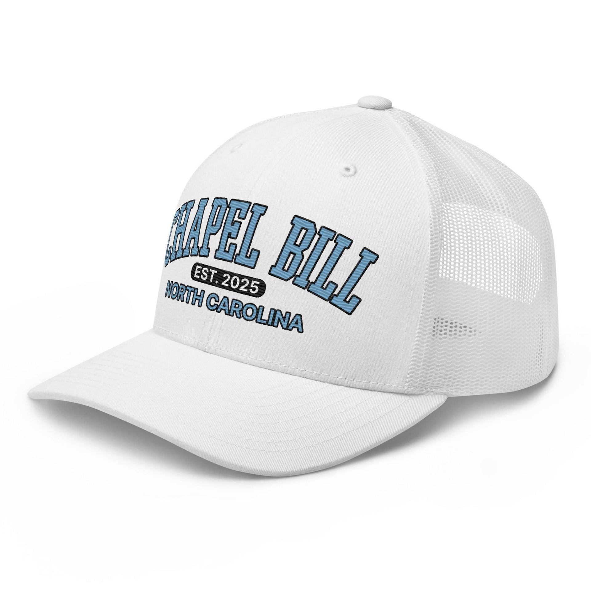 Chapel Bill Belichick Coach UNC Embroidered Mesh Trucker Hat Capital Crowns College Trucker Hats