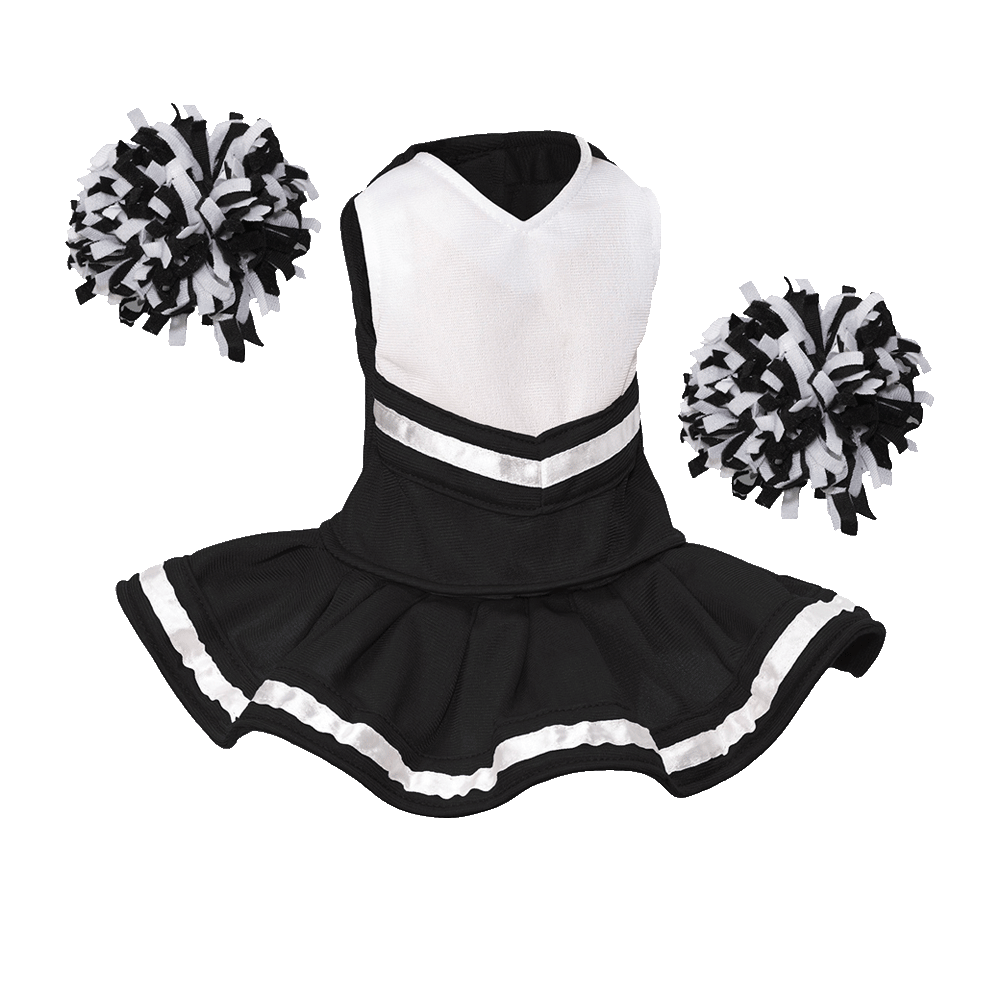 Cheerleader Outfit White body with Black trim #90009B cheerleader embroidable Whatzupwiththat! Bearwear