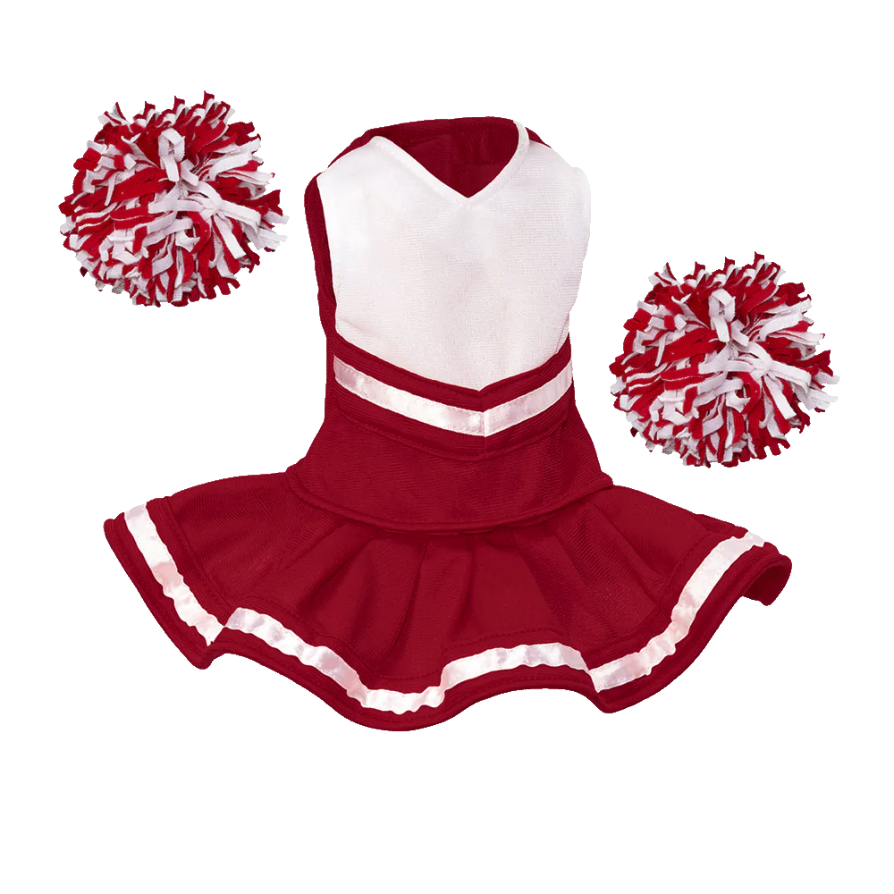 Cheerleader Outfit White body with Red trim #90009RED cheerleader embroidable Whatzupwiththat! Bearwear