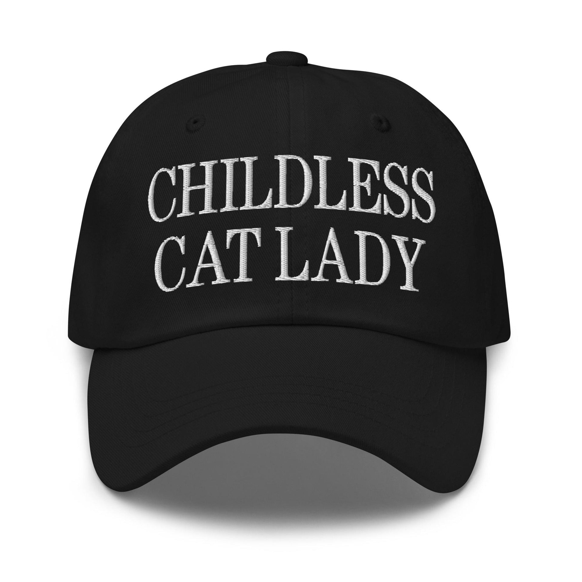 Childless Cat Lady Dad Hat Black Capital Crowns Dad Hats Liberal