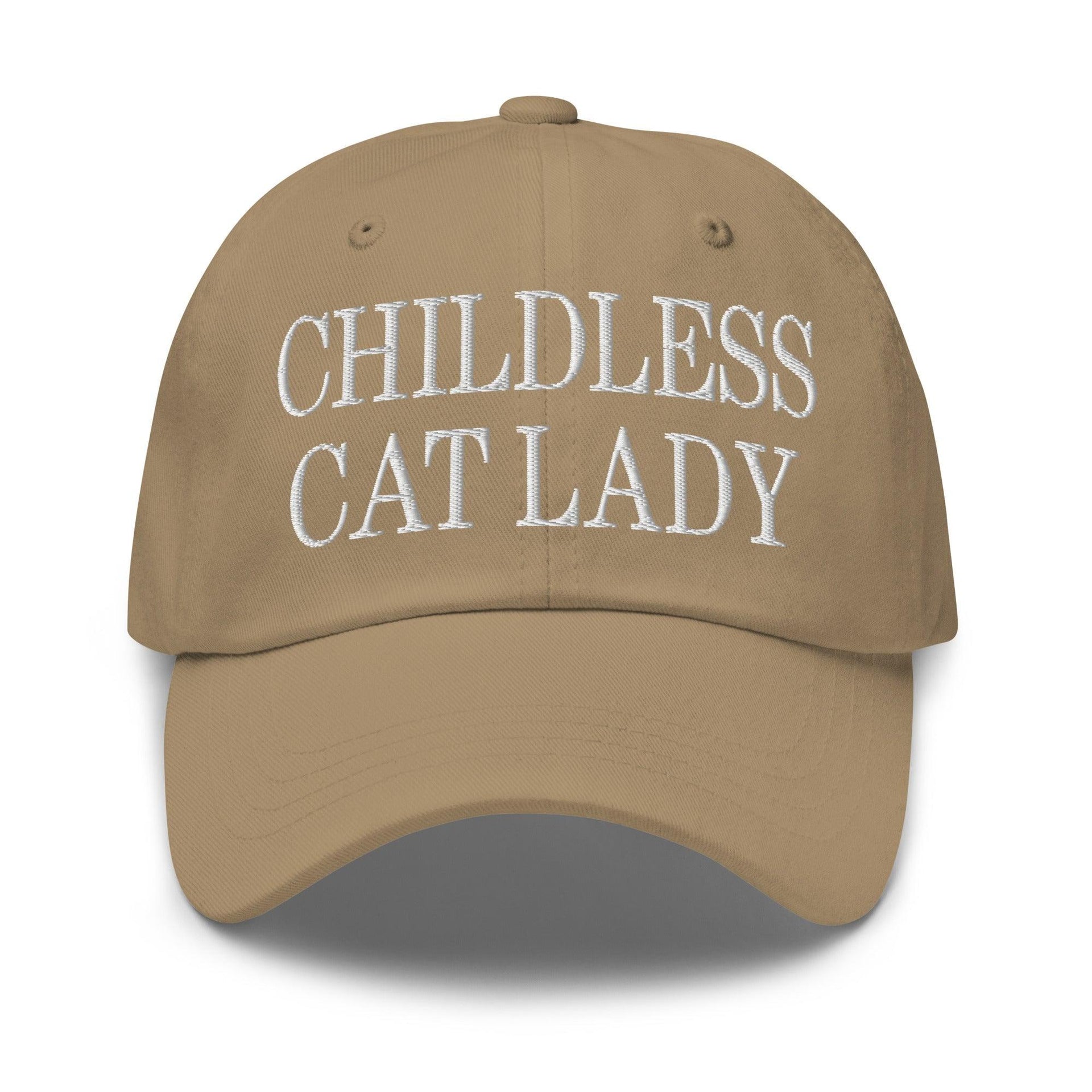 Childless Cat Lady Dad Hat Khaki Capital Crowns Dad Hats Liberal