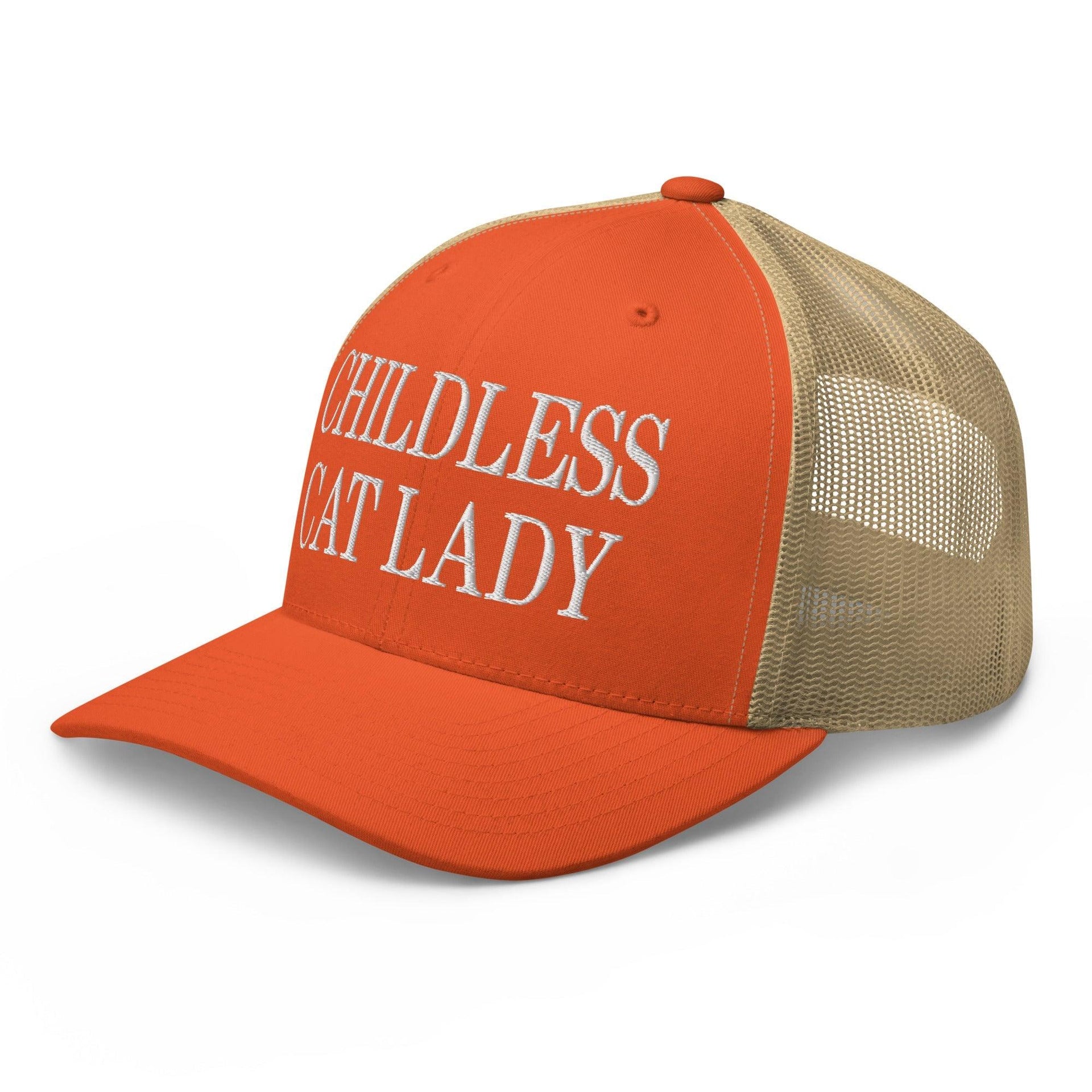 Childless Cat Lady Retro Trucker Hat Capital Crowns Liberal Trucker Hats
