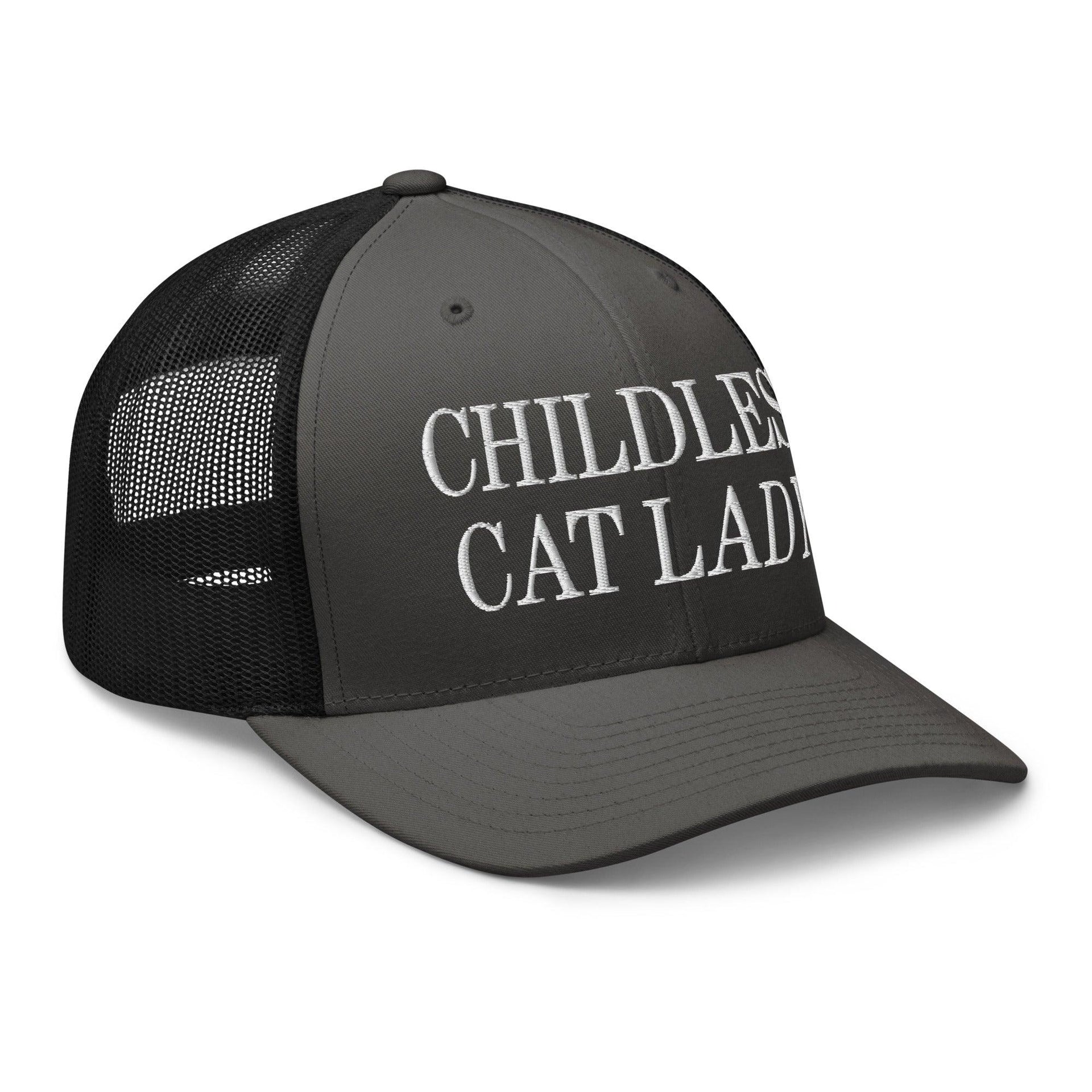 Childless Cat Lady Retro Trucker Hat Capital Crowns Liberal Trucker Hats